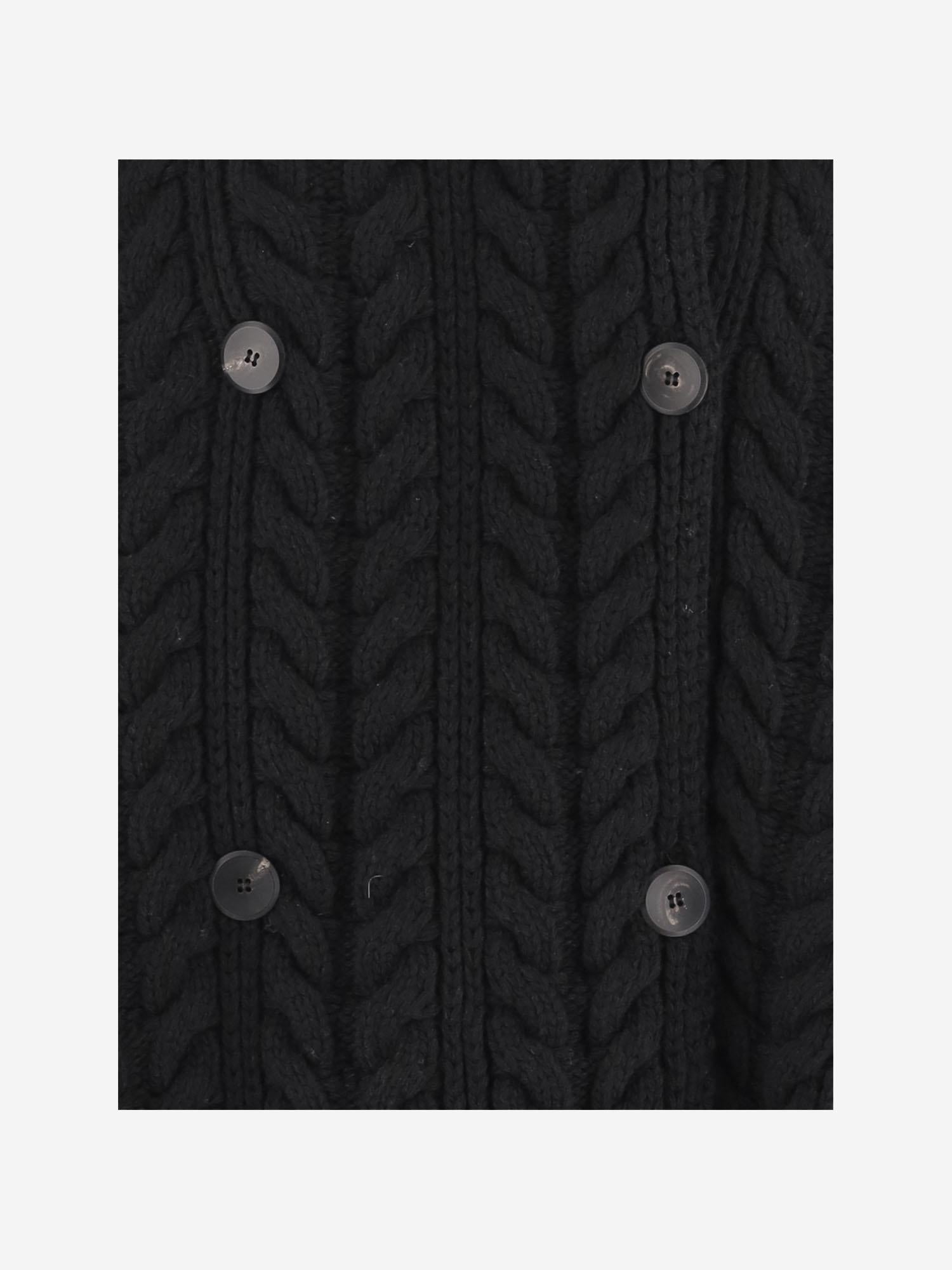 GIACCA DOPPIOPETTO IN LANA E CASHMERE A TRECCE W25751 0900 SASUPHI 