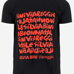 T-SHIRT STAMPA NATALE TSHIRTNATALE BLACK BINI SILVIA 