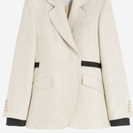 GIACCA IN LINO CON PROFILI A CONTRASTO MXSNEUTRO 002 MAX MARA 