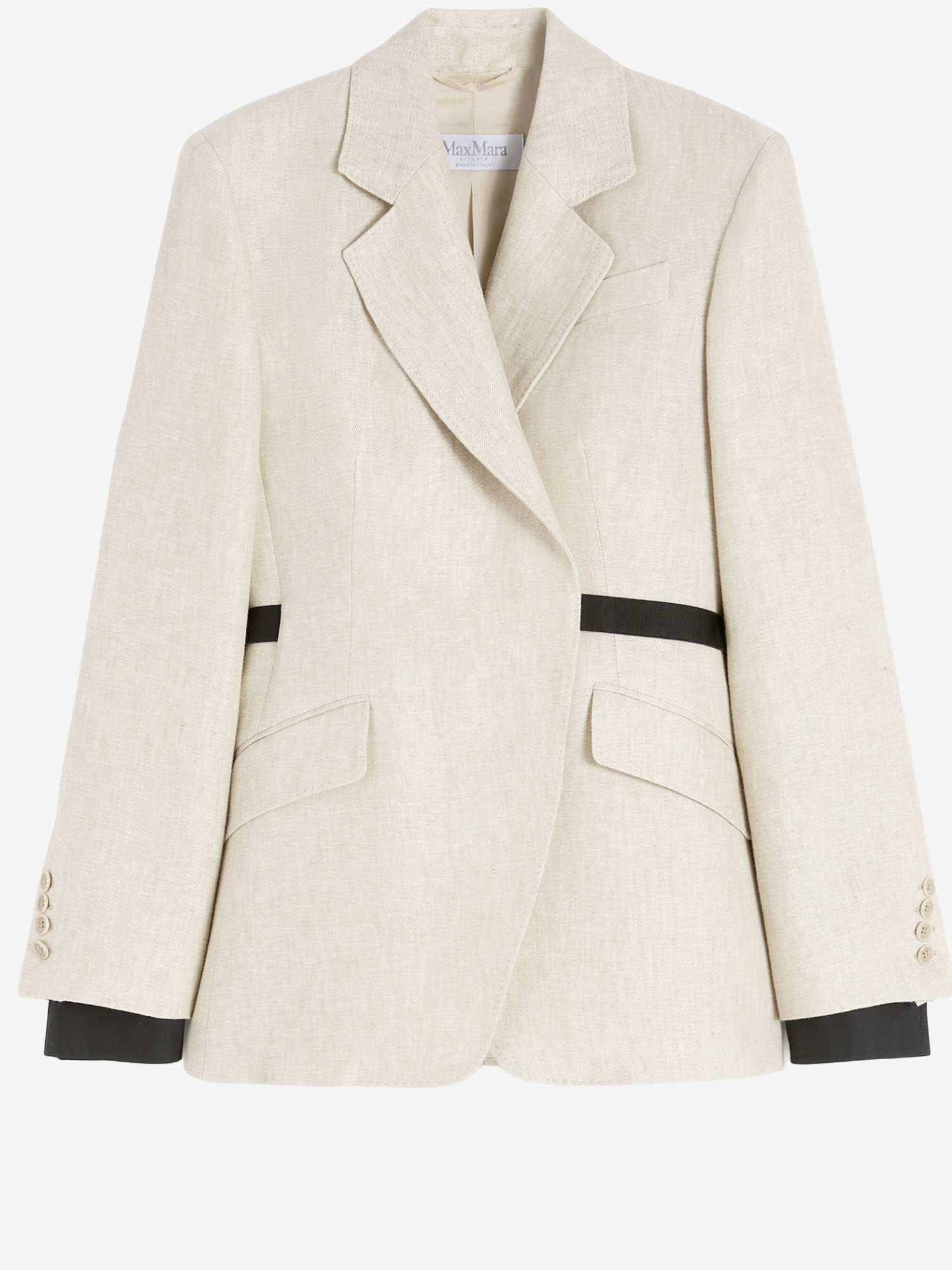 GIACCA IN LINO CON PROFILI A CONTRASTO MXSNEUTRO 002 MAX MARA 