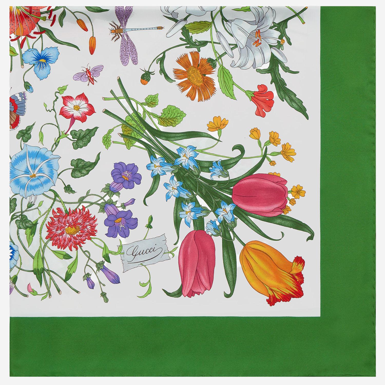 FOULARD IN SETA CON MOTIVO FLOREALE 821061 3G0019067 GUCCI 