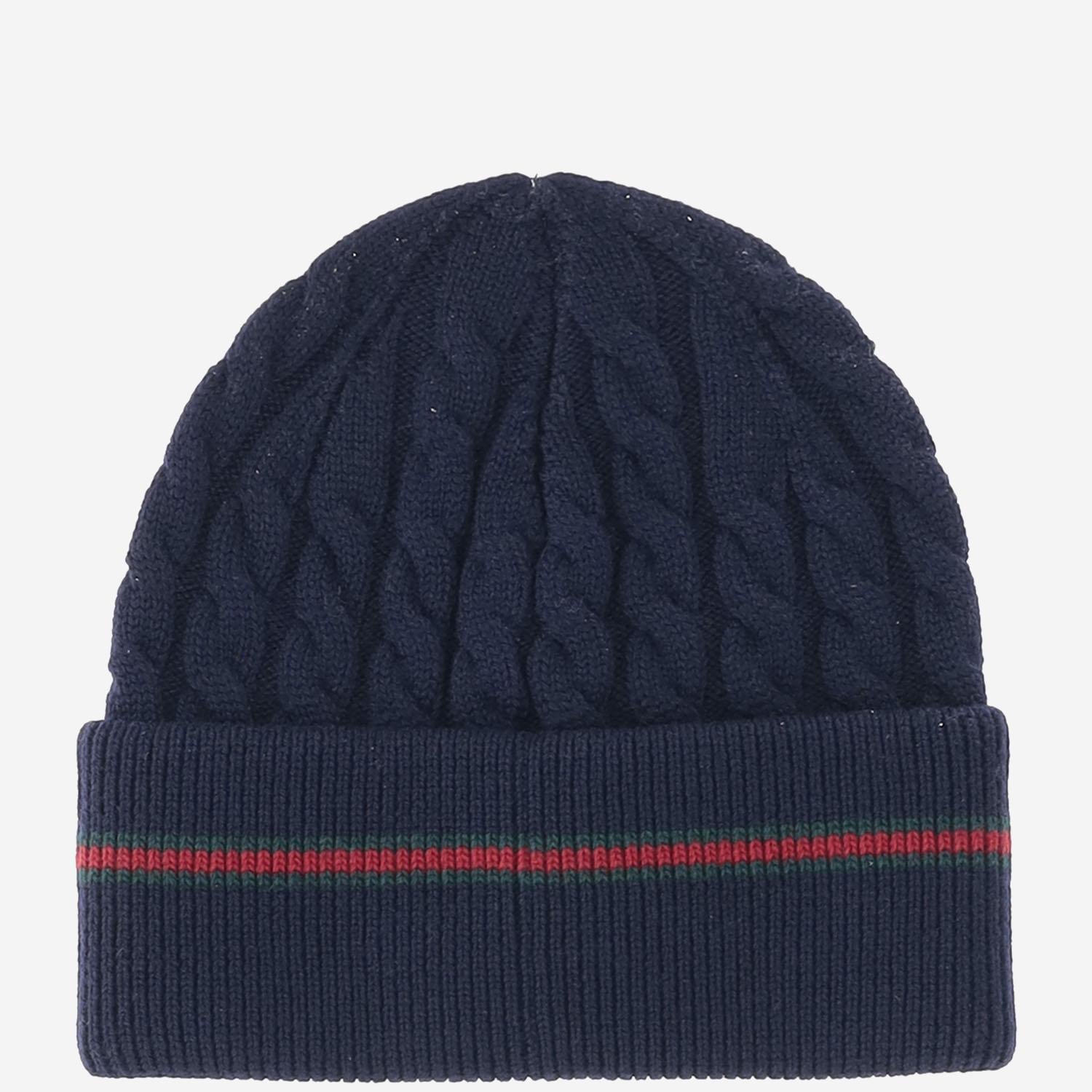 BEANIE IN LANA CON NASTRO WEB 828912 4K2064166 GUCCI KIDS 