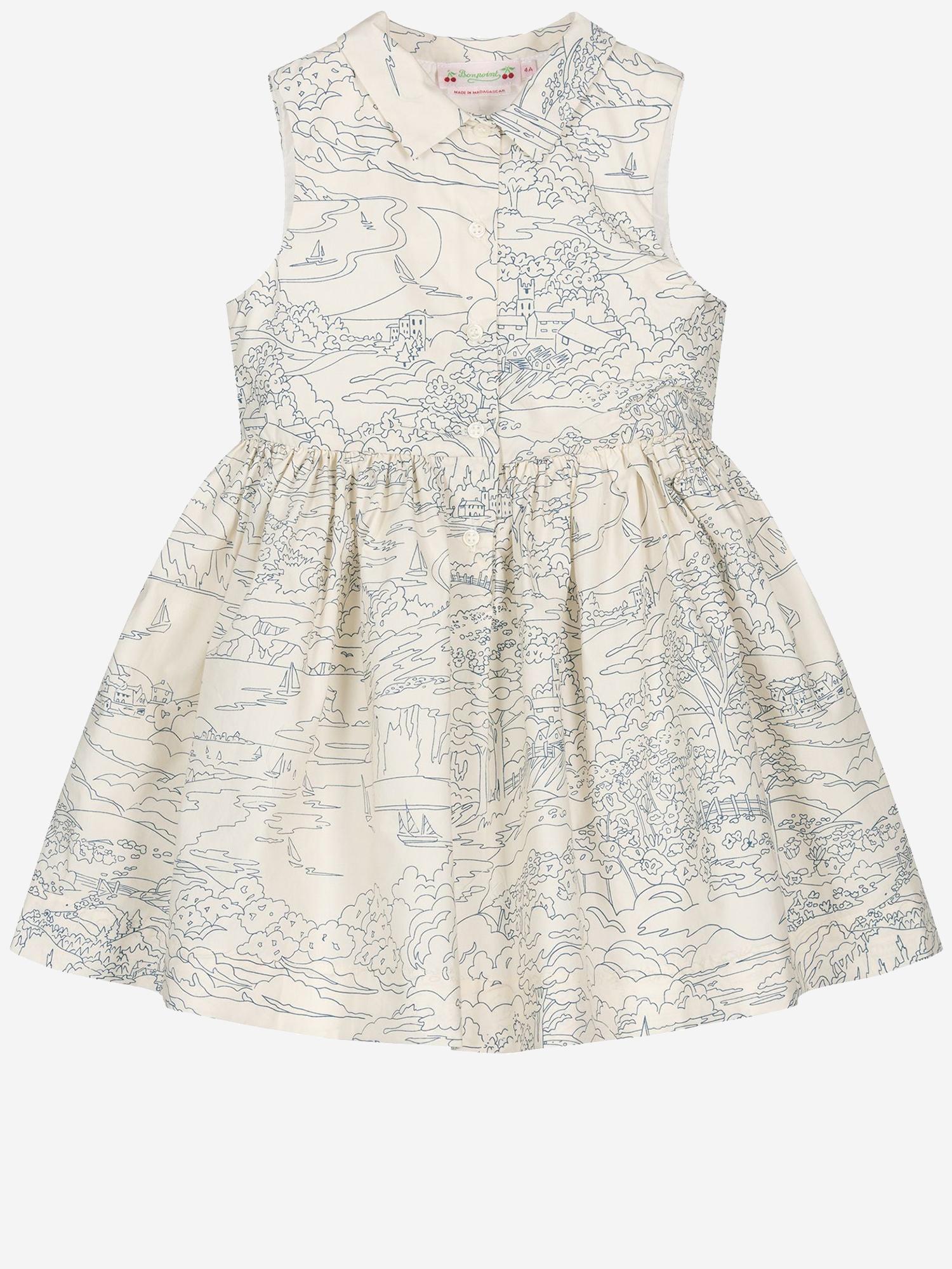 Abito con cotone con stampa grafica S06GDRW00048 677 BONPOINT KIDS 
