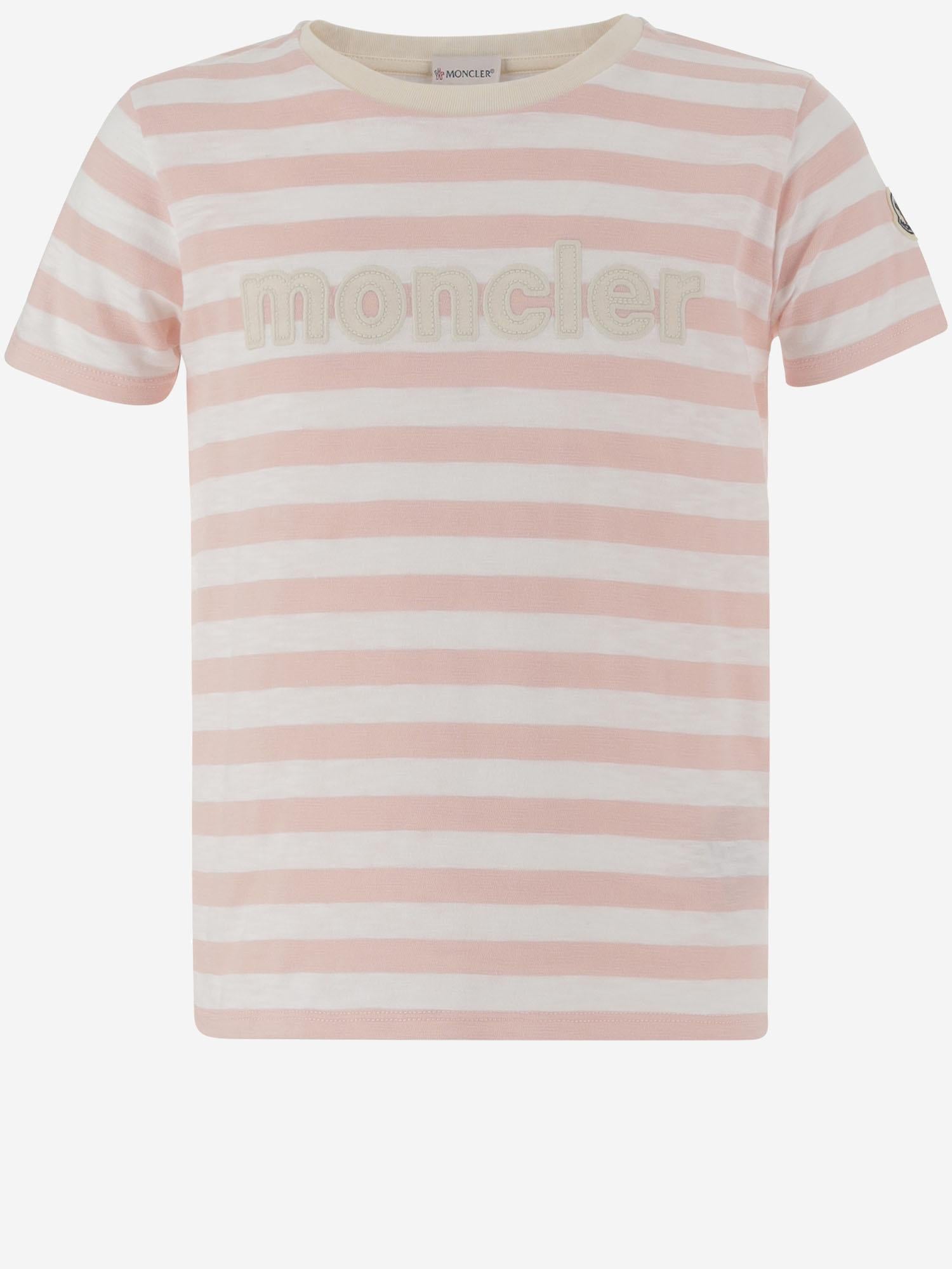 T-shirt in jersey di cotone con logo 8C0002289AWN F05 MONCLER ENFANTS 