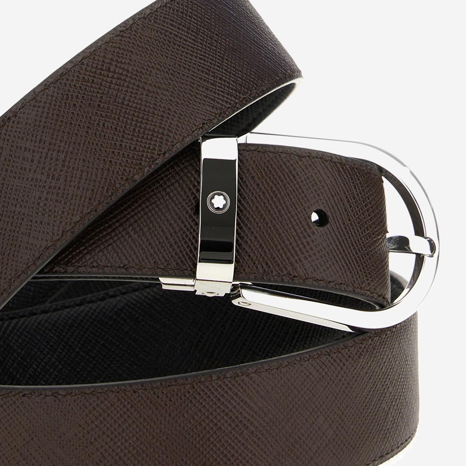 Cintura reversibile bicolor in pelle 222139 BLACK/EBONY MONTBLANC 
