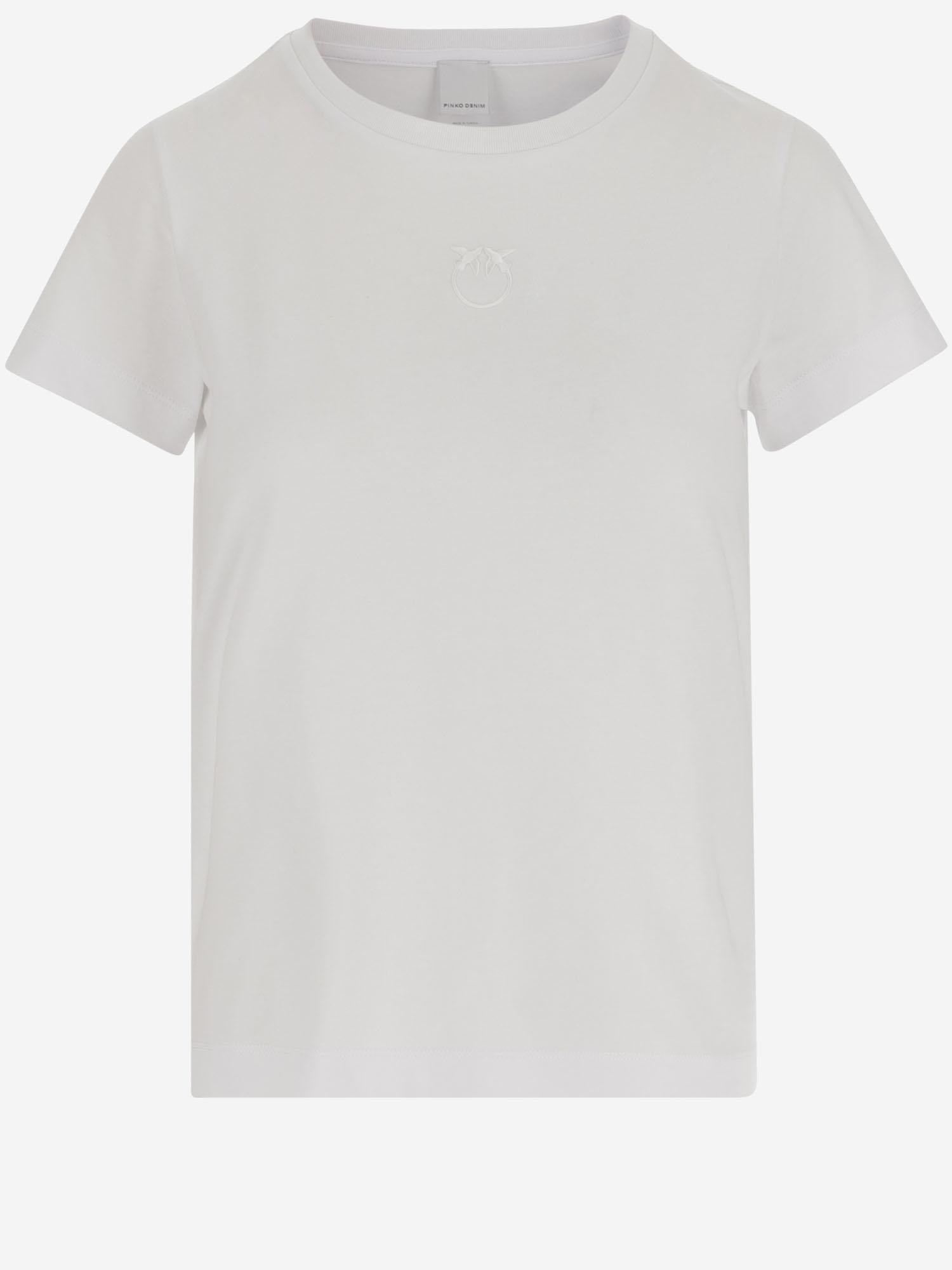 T-SHIRT BUSSOLOTTO IN COTONE CON LOGO 100355 A339Z05 PINKO 