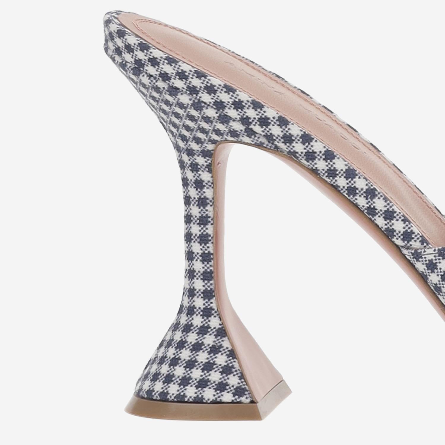 SANDALI LUPITA IN TESSUTO E PELLE LUPITASLIPPER 95BLUEWHITE AMINA MUADDI 