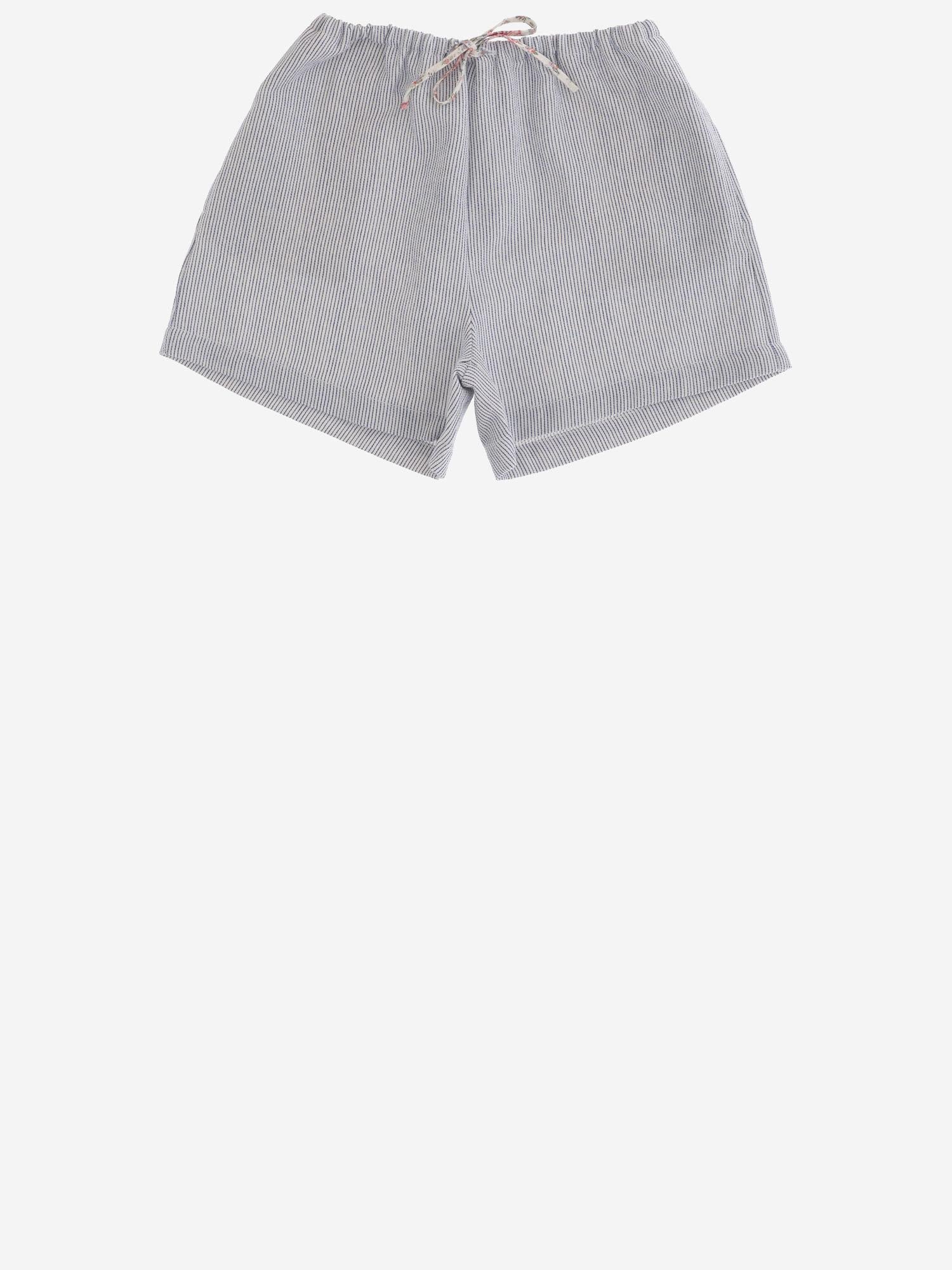 PANTALONI CORTI IN MISTO COTONE A RIGHE 35618060 123 BABE & TESS KIDS 