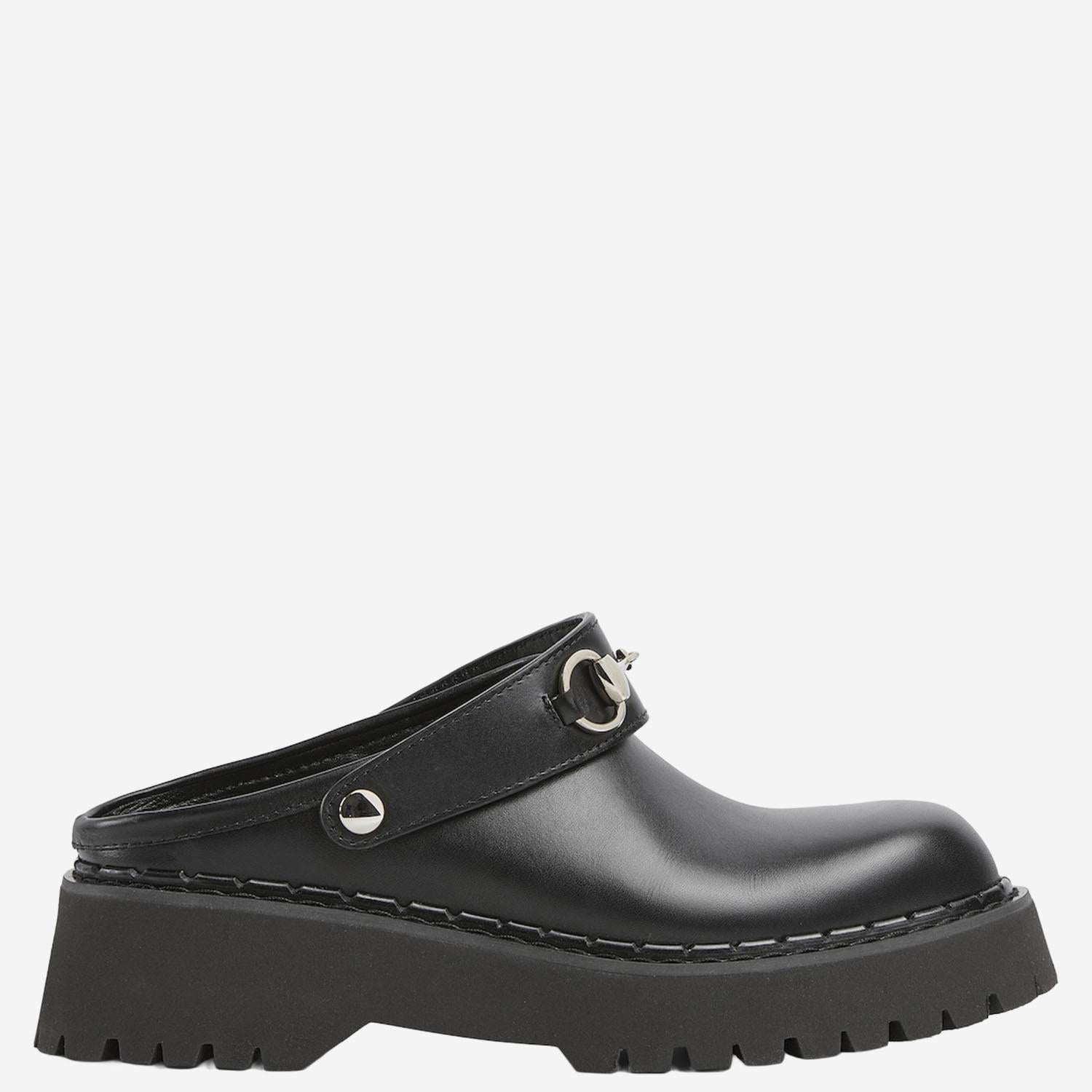 MULES CON MORSETTO IN PELLE 835829 AADCW1000 GUCCI 