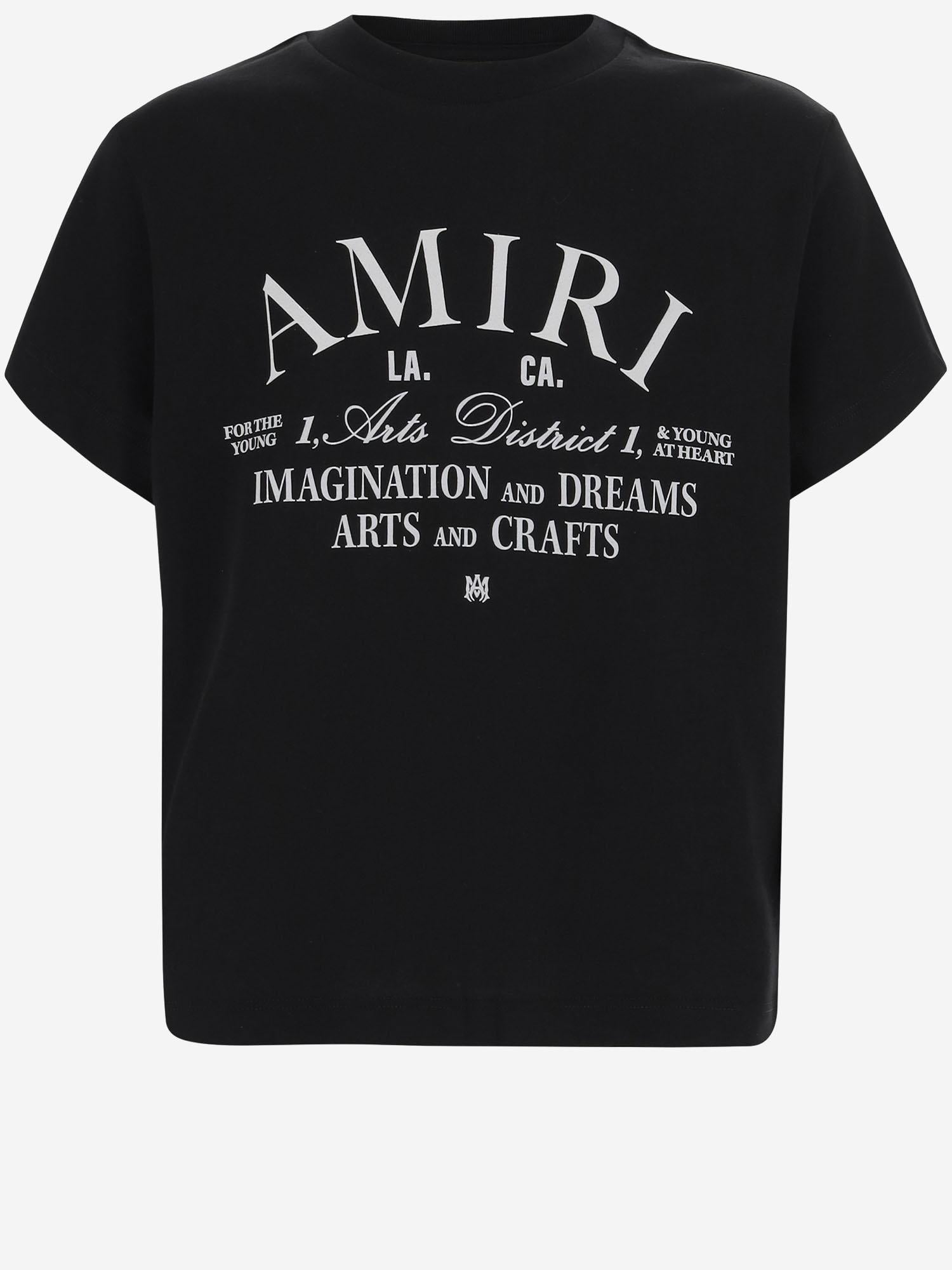 T-SHIRT IN COTONE CON STAMPA LOGO AKJYTE 1011Black AMIRI KIDS 