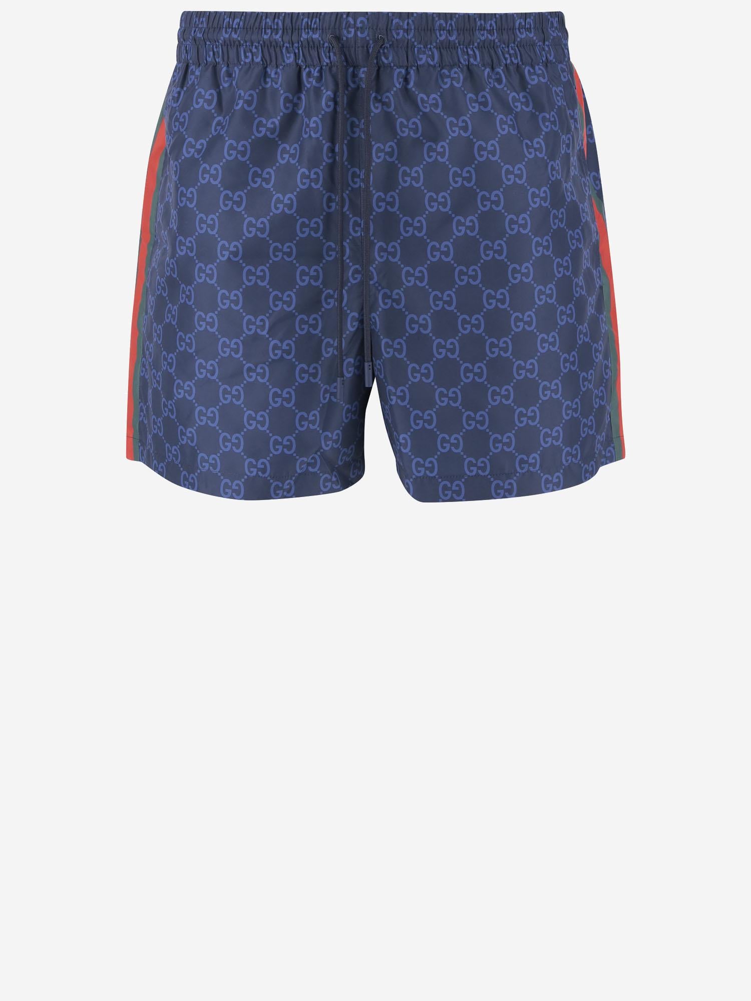 Shorts da bagno in popeline tecnico stampato 815602 XHAJ34735 GUCCI 
