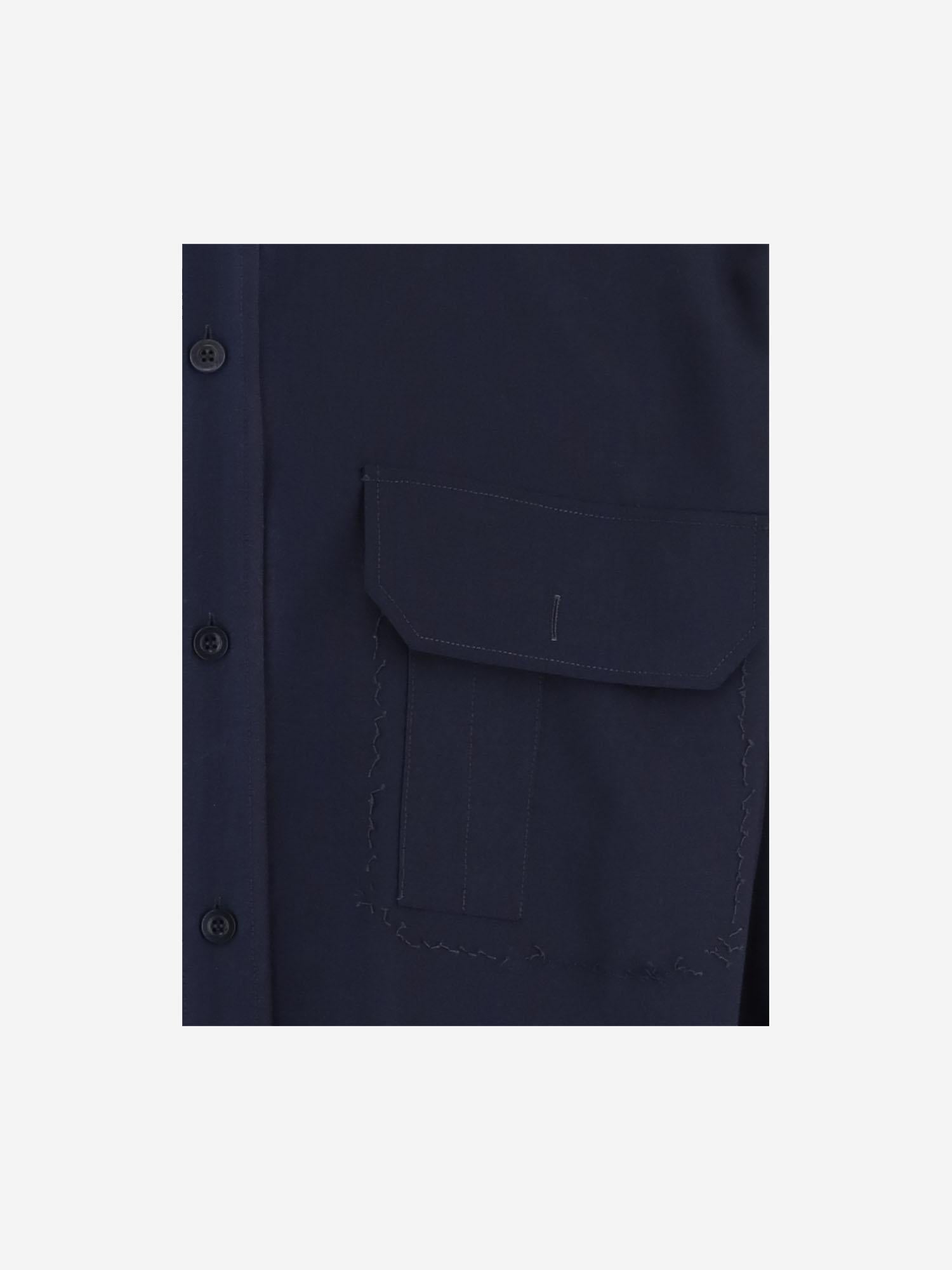 CAMICIA IN LANA CON TASCHINI E SPALLINE S50DT0059 M35524470 MAISON MARGIELA 