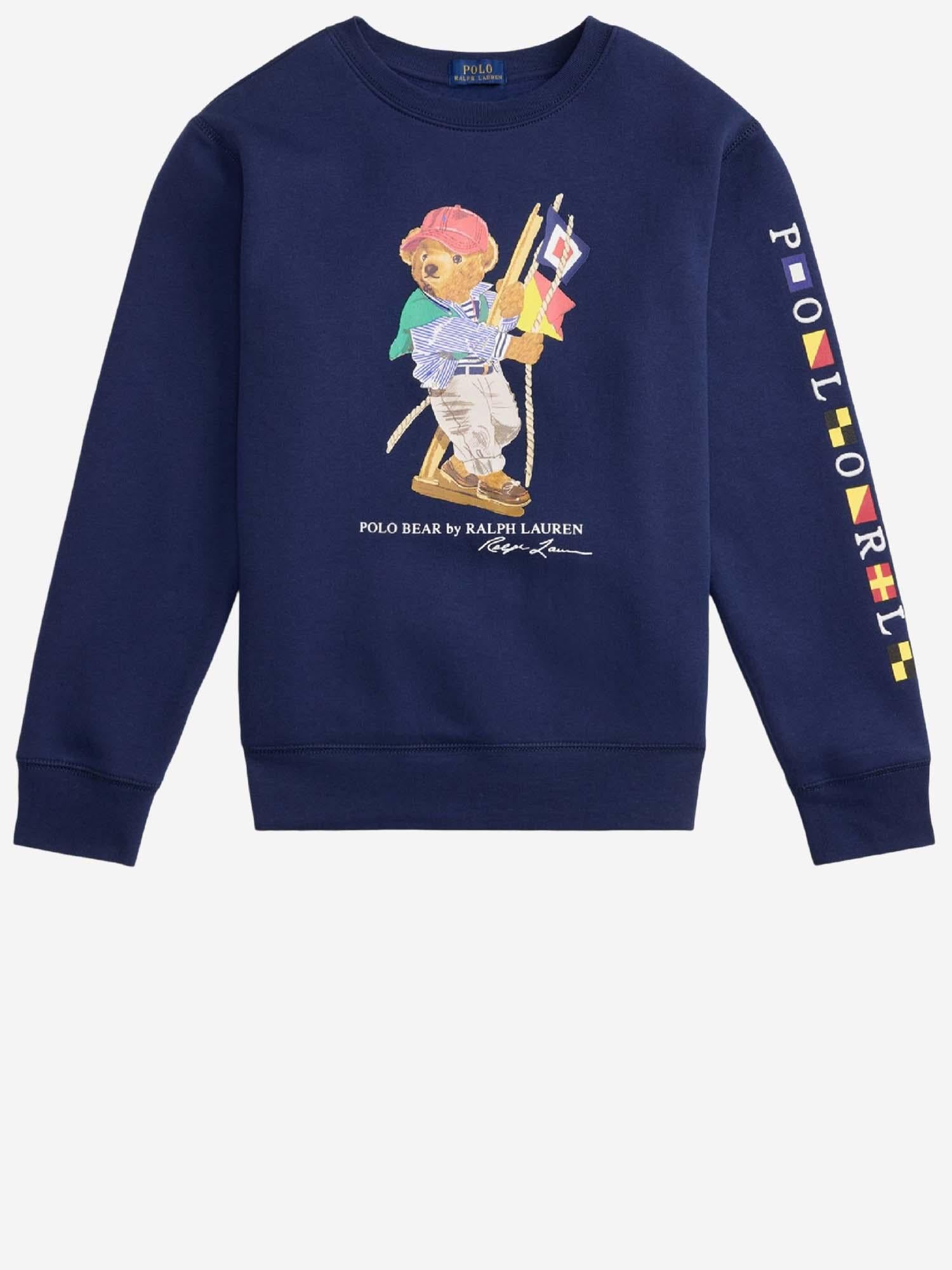 FELPA IN MISTO COTONE CON STAMPA POLO BEAR 323A12429 001 POLO RALPH LAUREN KIDS 