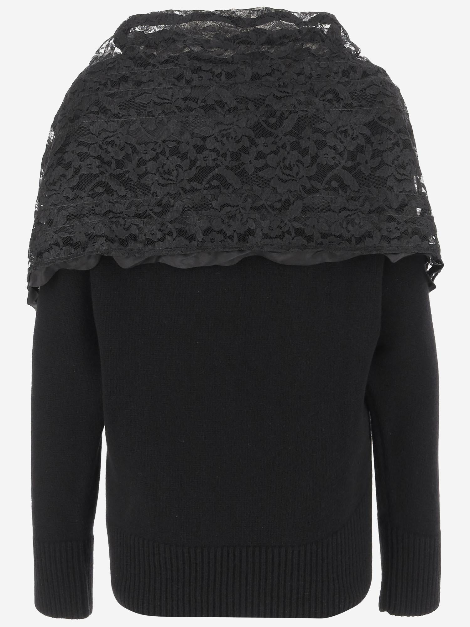 GIACCA  in misto lana con pizzo K002 CMYNBLACK NICCOLO PASQUALETTI 