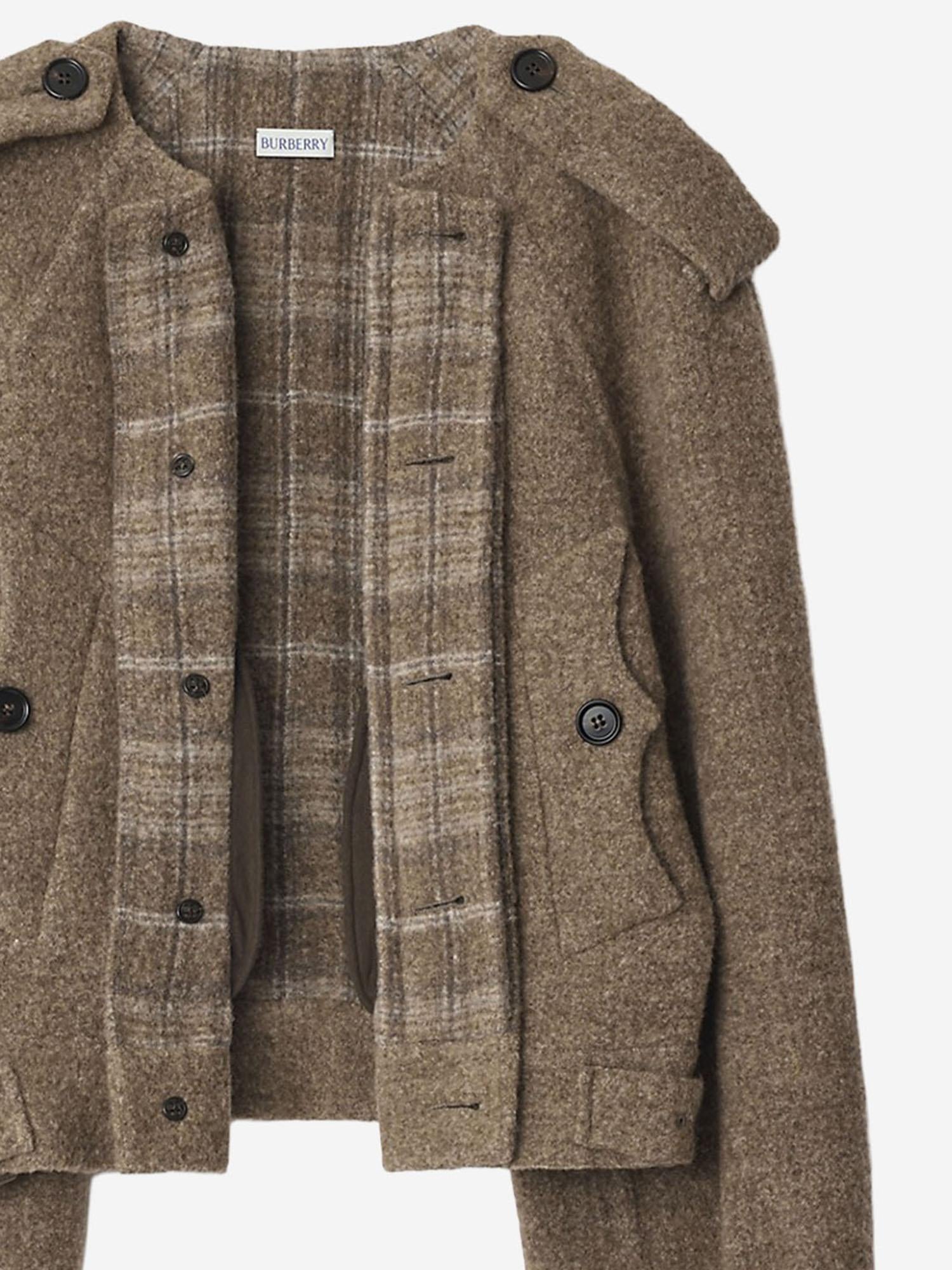 GIACCA IN MISTO LANA CON SCIARPA 8114465 BISCUIT/BISCUIT CHK BURBERRY 