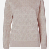 MAGLIA JUMPER IN LANA E SETA FZXE39 AYM1F1UKC FENDI 