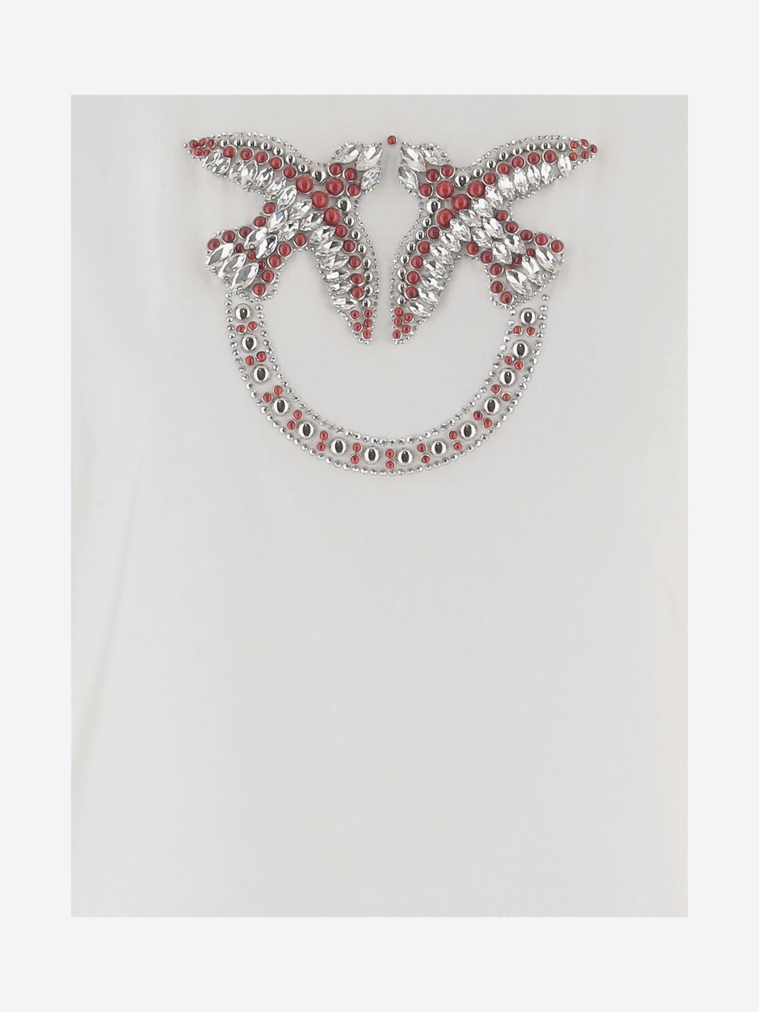 T-shirt in cotone con logo 107094 A3C7ZR2 PINKO 