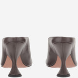 SANDALI UMA IN PELLE UMASLIPPER COFFEE AMINA MUADDI 