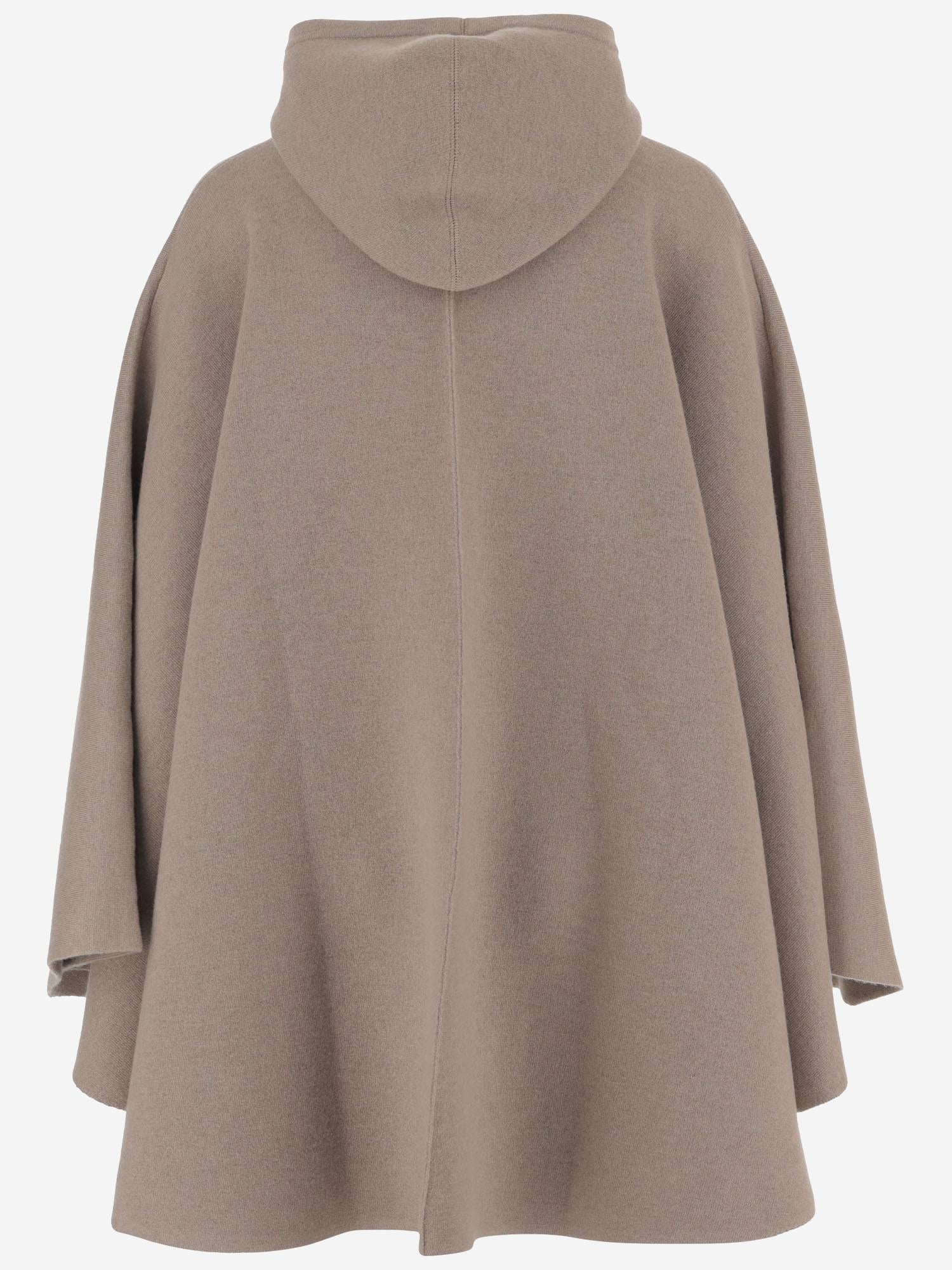 CAPPA IN MISTO CASHMERE CON TASCA A MARSUPIO 843523 V33N09713 BOTTEGA VENETA 