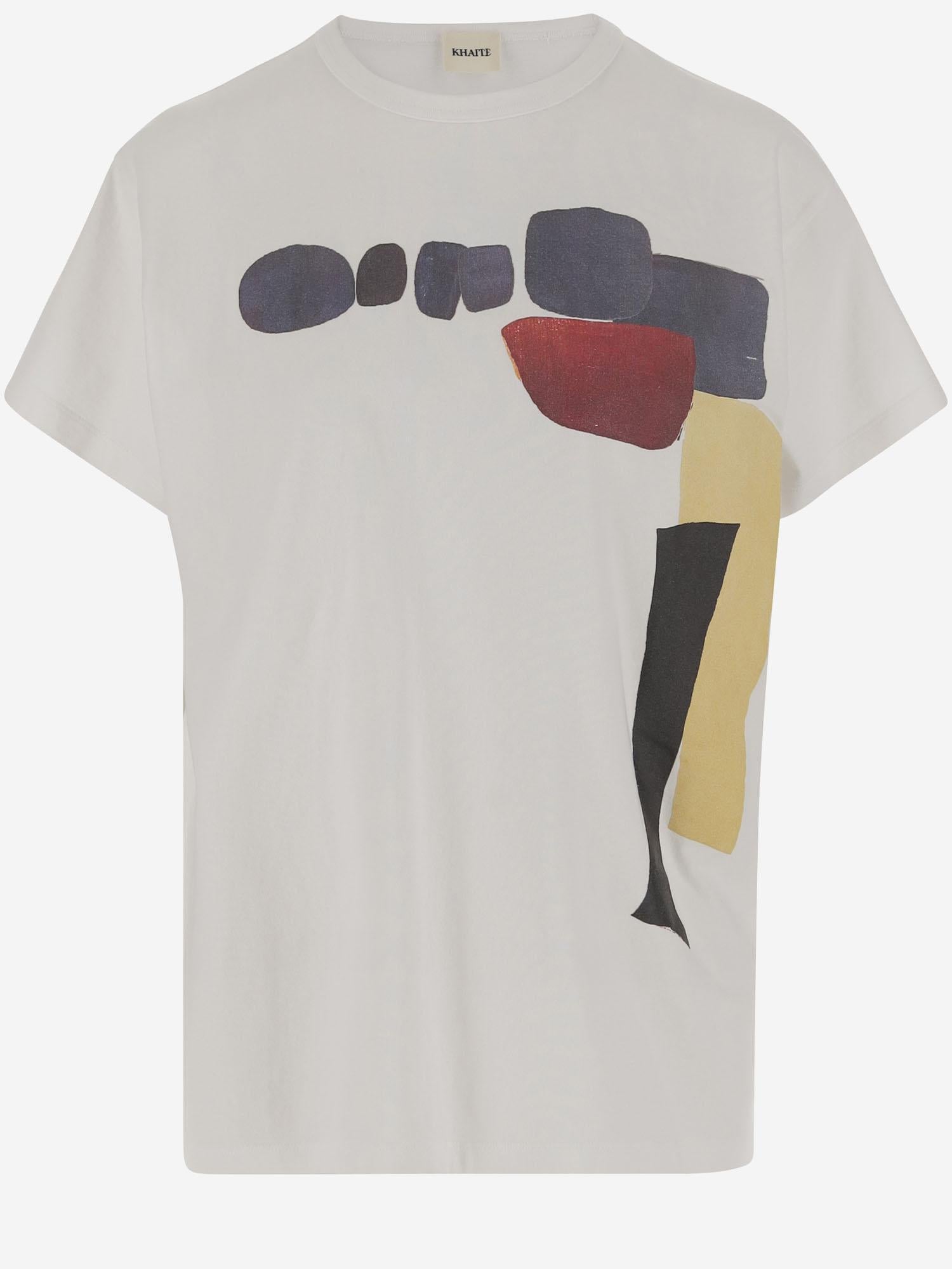 T-SHIRT IN COTONE CON STAMPA 23861971 195 KHAITE 