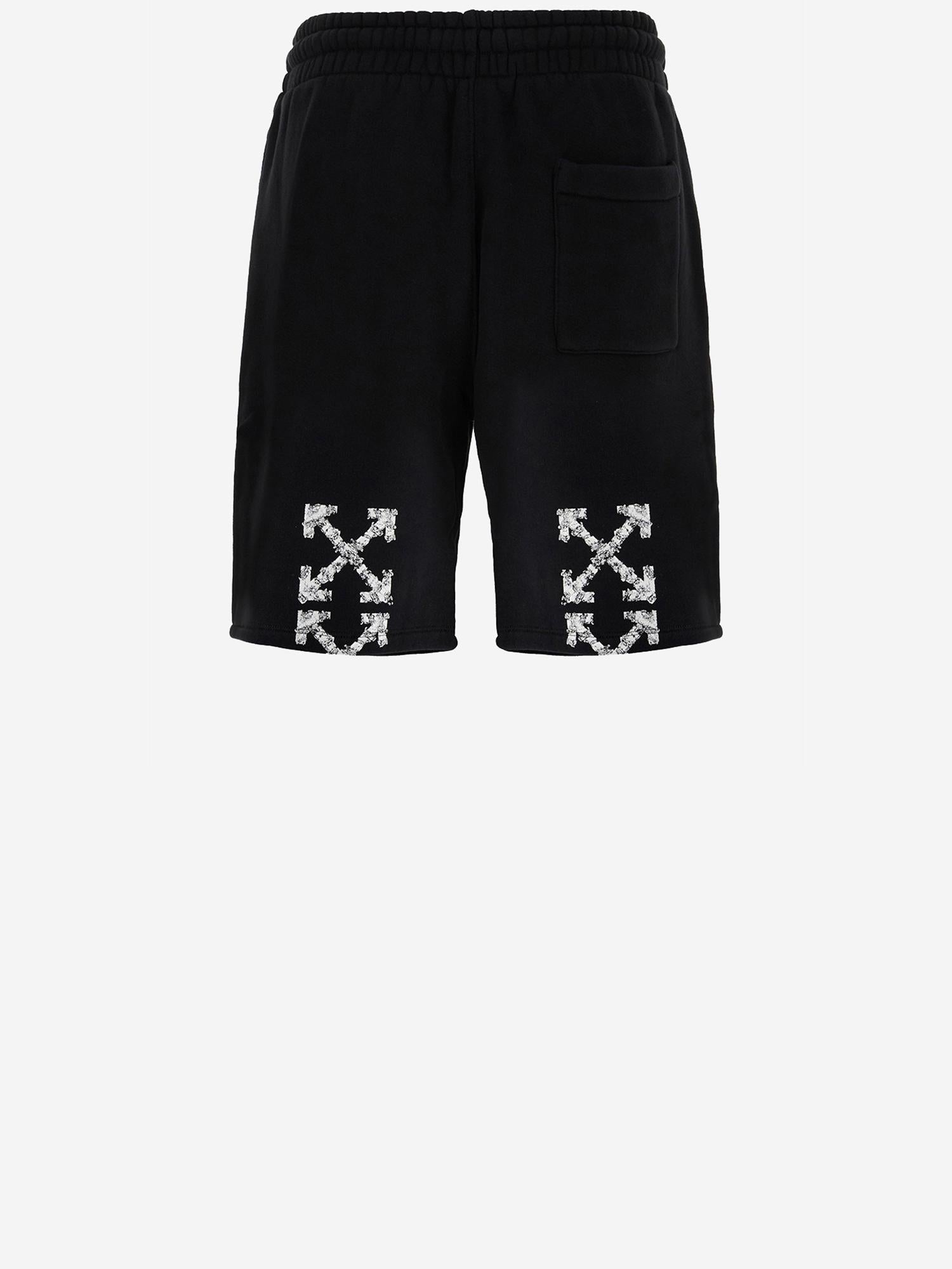 PANTALONI CORTI HERALDIC ARROW IN COTONE 44MCI013S26F001001 0001 OFF-WHITE 