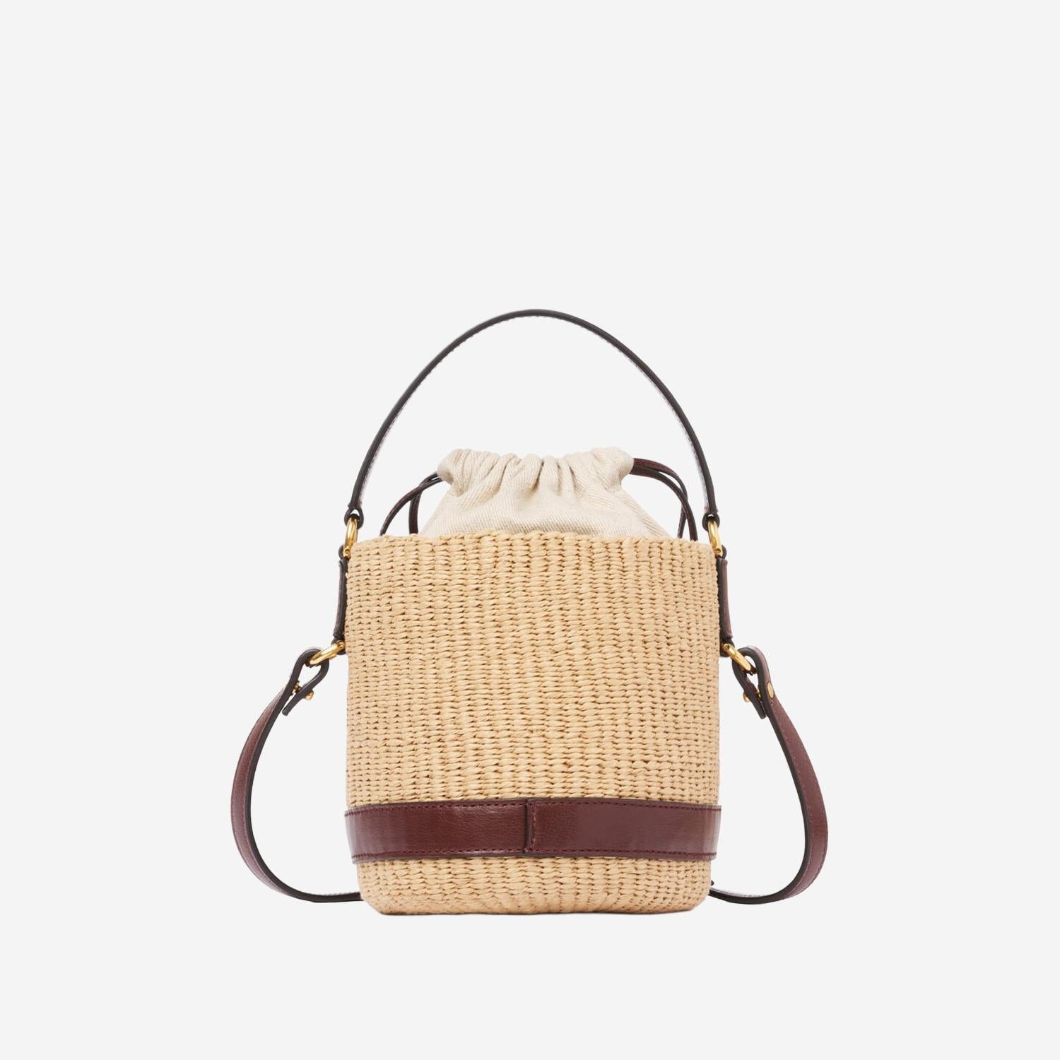 BORSA A SECCHIELLO IN RAFIA E PELLE CH26US941R96 27M CHLOE 