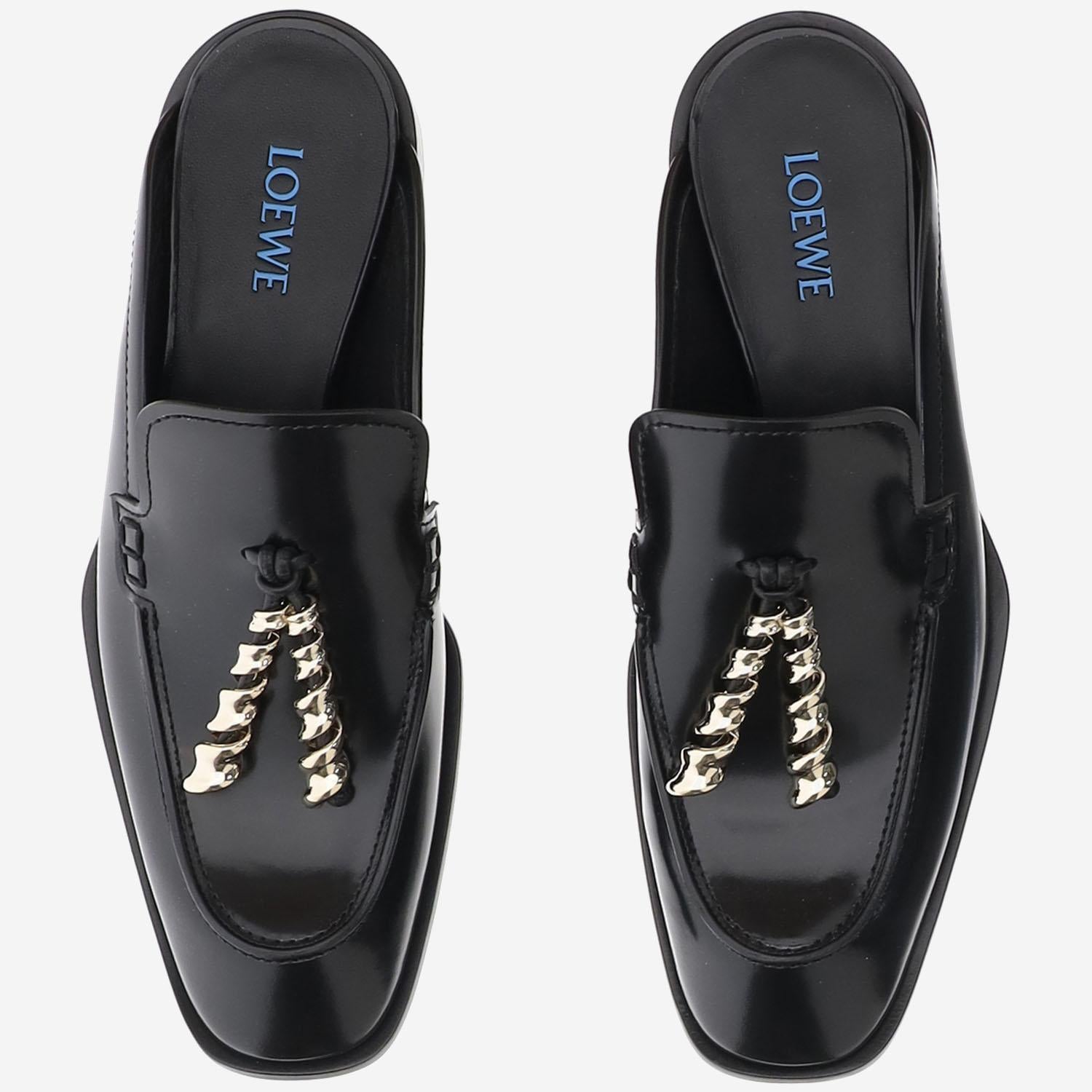 Mocassini mule Edge in pelle di vitello spazzolata L814379X70 1100 LOEWE 