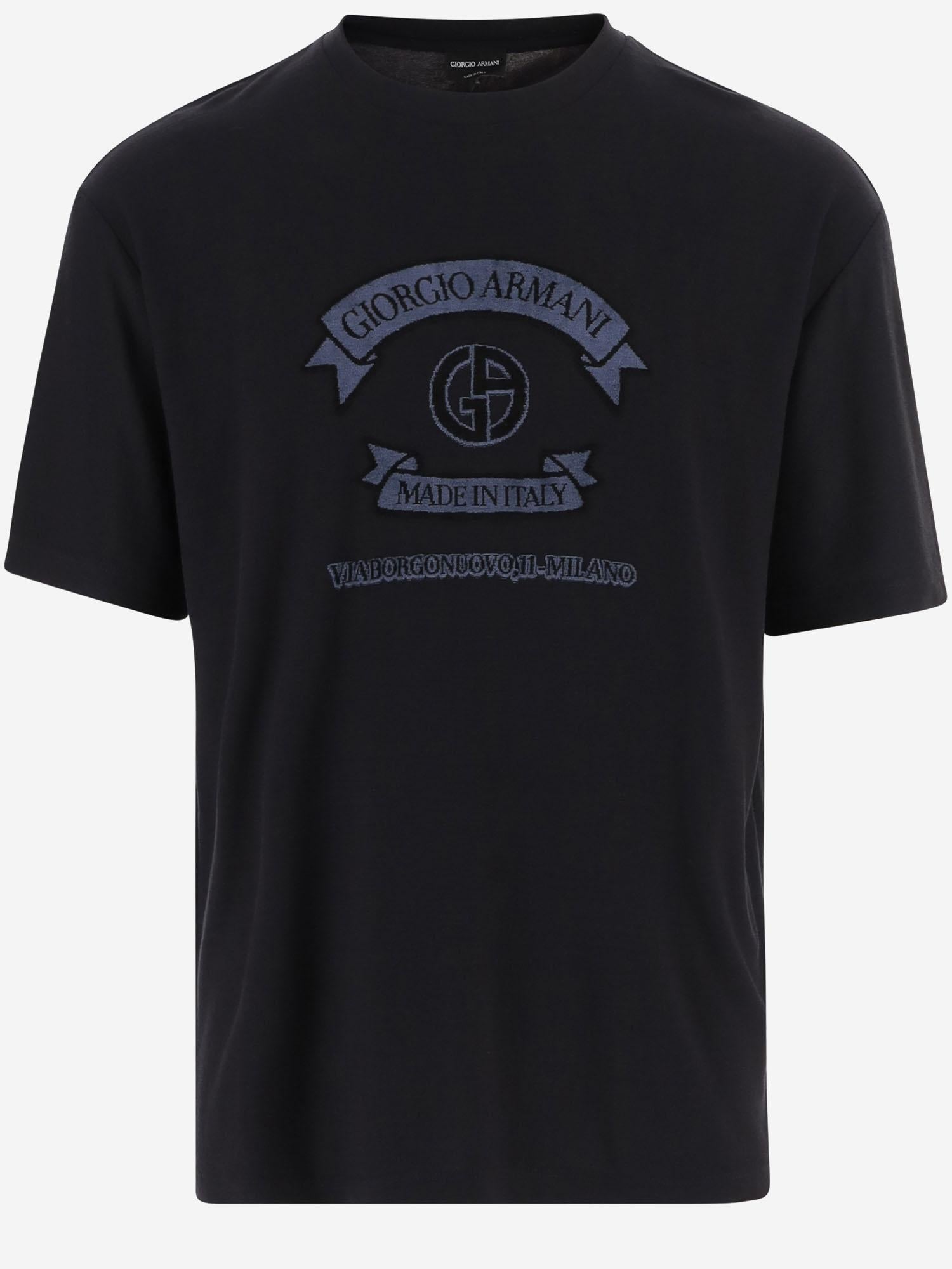 T-SHIRT IN VISCOSA CON STAMPA LOGO GM003034 TE19977FB008 GIORGIO ARMANI 