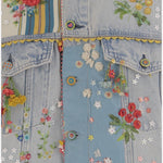 GIACCA IN DENIM CON RICAMI FLOREALI BDNO52 DENIM PERO 