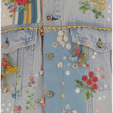 GIACCA IN DENIM CON RICAMI FLOREALI BDNO52 DENIM PERO 