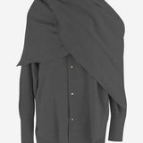 CAMICIA IN LANA CON SCIALLE COORDINATO WSH24 FAW260074 DARKPARK 