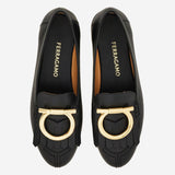 MOCASSINI SILVY CON DETTAGLIO FRANGE IN PELLE 01K907 001 SALVATORE FERRAGAMO 