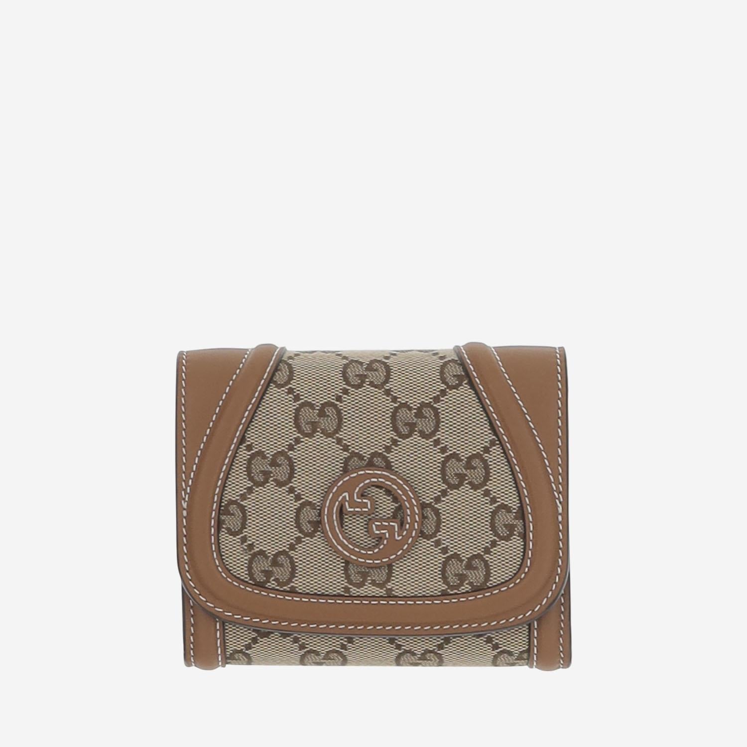 PORTAFOGLIO IN TESSUTO GG E PELLE 818804 HAAKG9755 GUCCI 