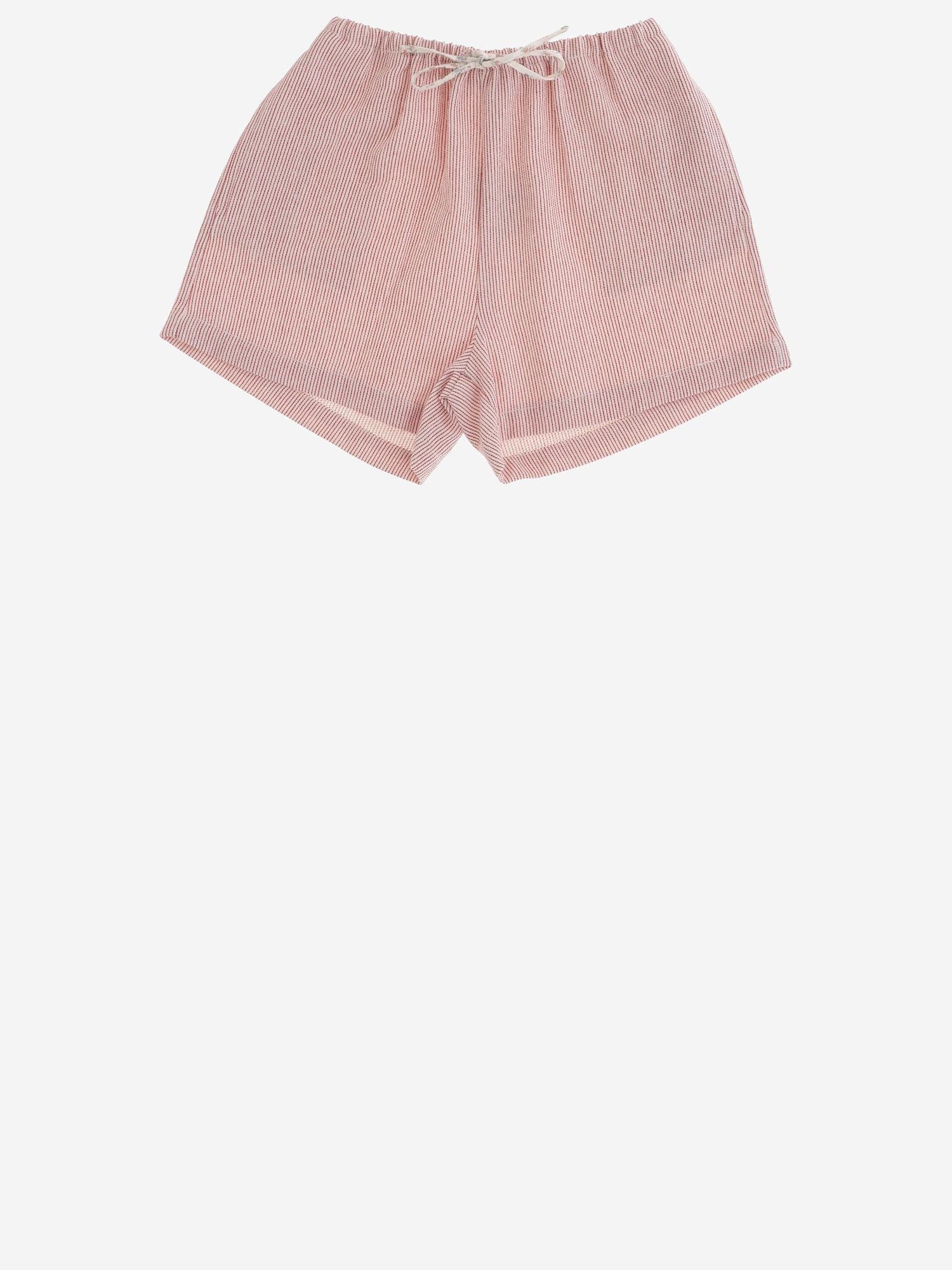 PANTALONI CORTI IN MISTO COTONE A RIGHE 35618060 327 BABE & TESS KIDS 