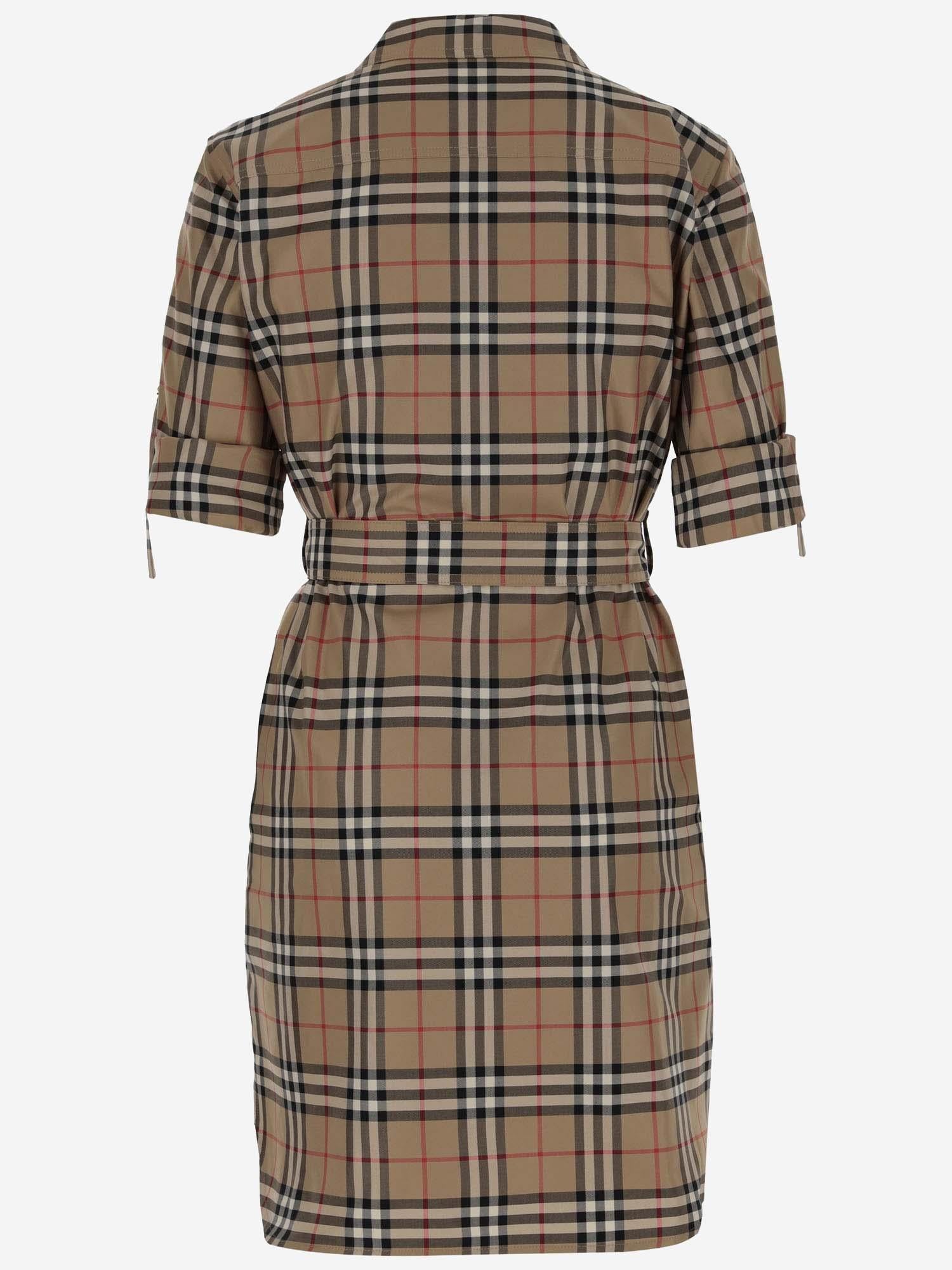 ABITO IN COTONE CON MOTIVO CHECK 8085647 ARCHIVE BEIGE IP CHK BURBERRY 