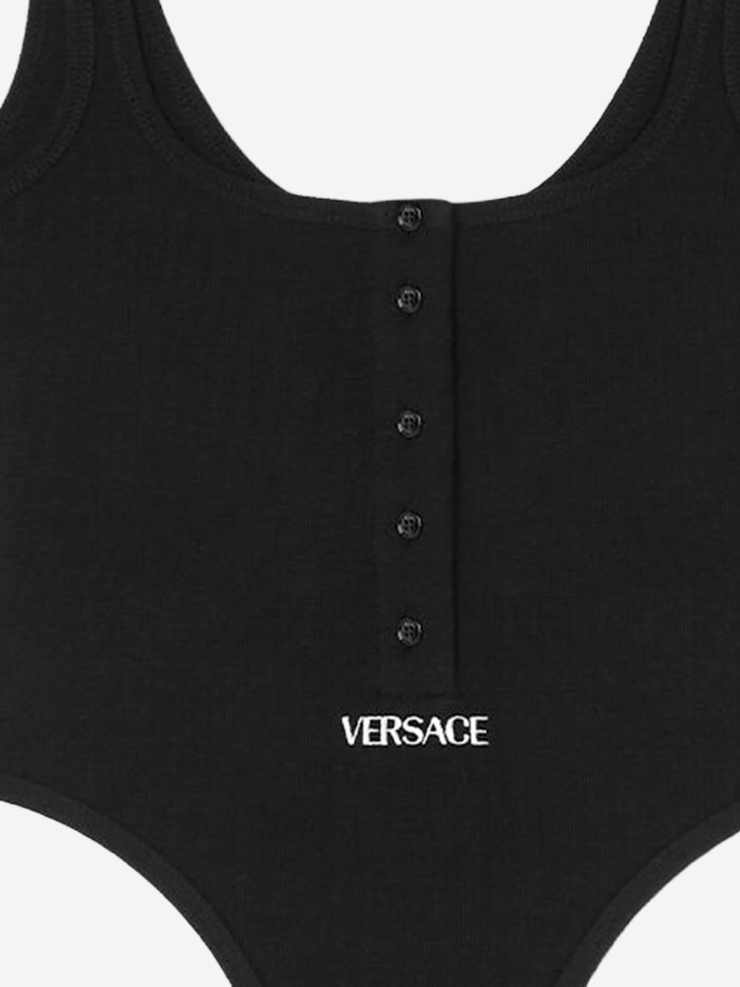 BODY IN COTONE STRETCH CON LOGO 1019688 1A095511B000 VERSACE 