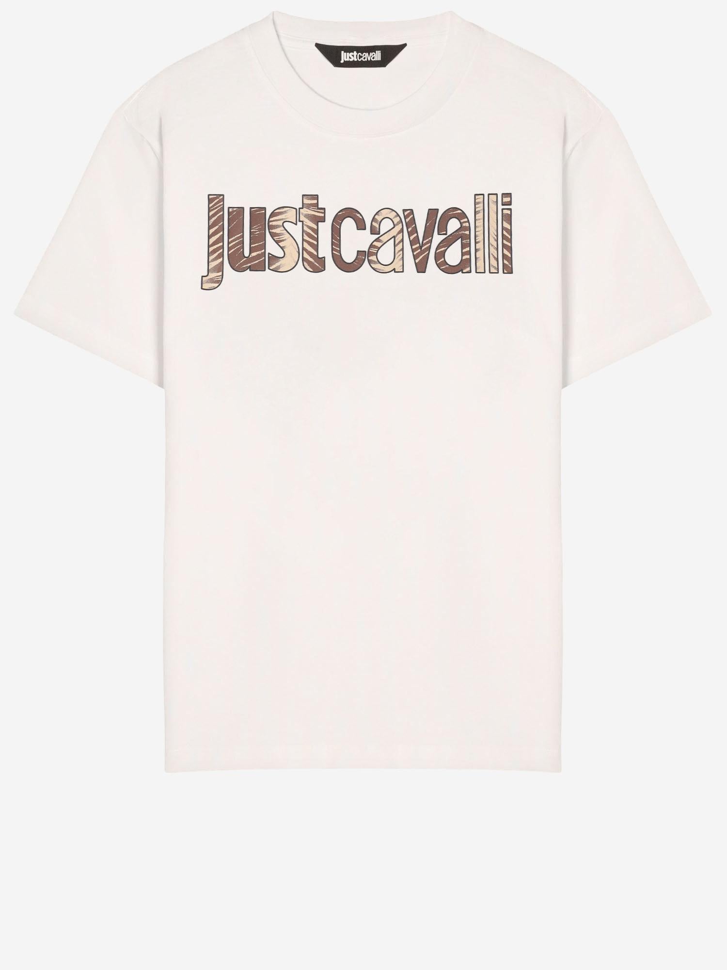 T-SHIRT IN COTONE CON LOGO 80OAHT03 CJ500004 JUST CAVALLI 