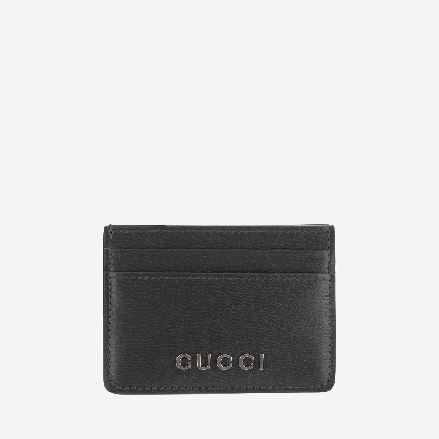 PORTA CARTE IN PELLE CON LOGO 773428 0OP0N1000 GUCCI 