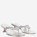 Sandali Janis in pelle JANISTHONG 45SILVERWHITE AMINA MUADDI 