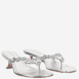Sandali Janis in pelle JANISTHONG 45SILVERWHITE AMINA MUADDI 