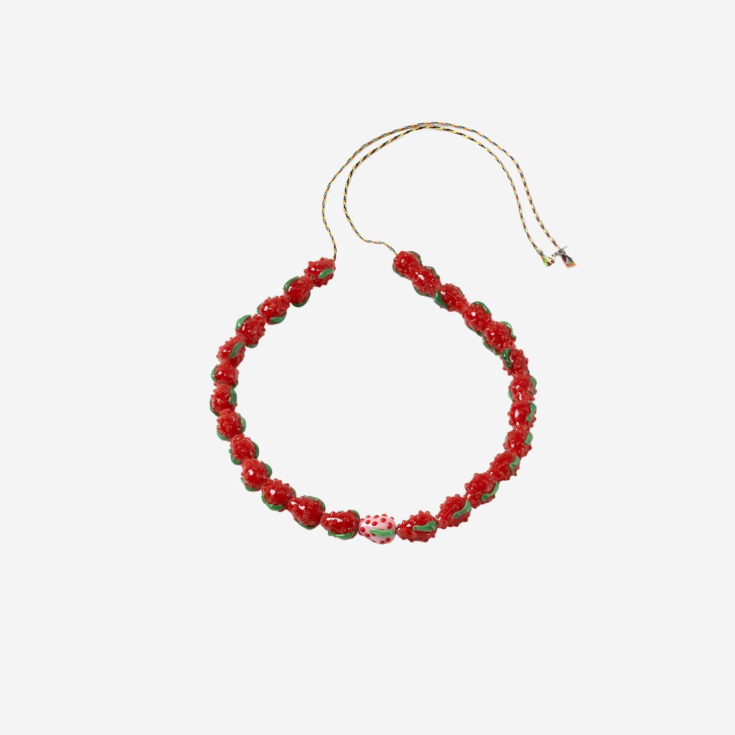 Collana con perle in vetro a forma di fragola MIXEDGLASSBEAD MULTISTRAWBERRYRED SORBET ISLAND 