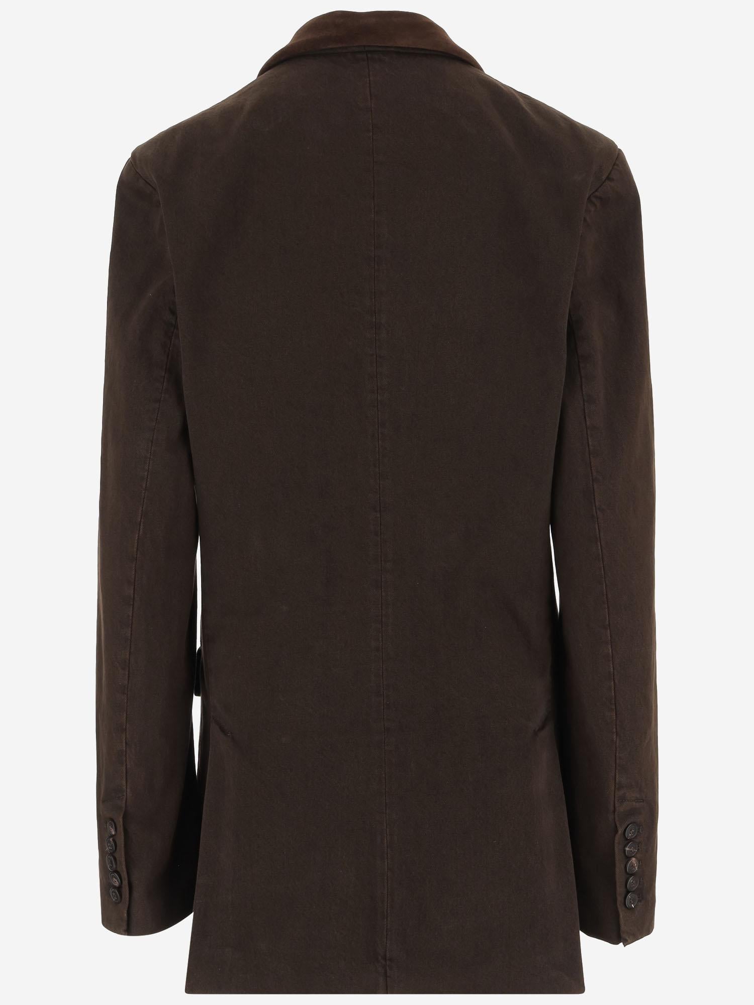 BLAZER DOPPIOPETTO IN COTONE CON REVERS IN VELLUTO 010437 2397703 DRIES VAN NOTEN 
