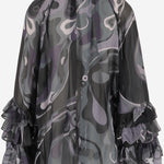 BLUSA IN VISCOSA CON STAMPA A MOTIVO ASTRATTO 5URM11 5U780016 EMILIO PUCCI 