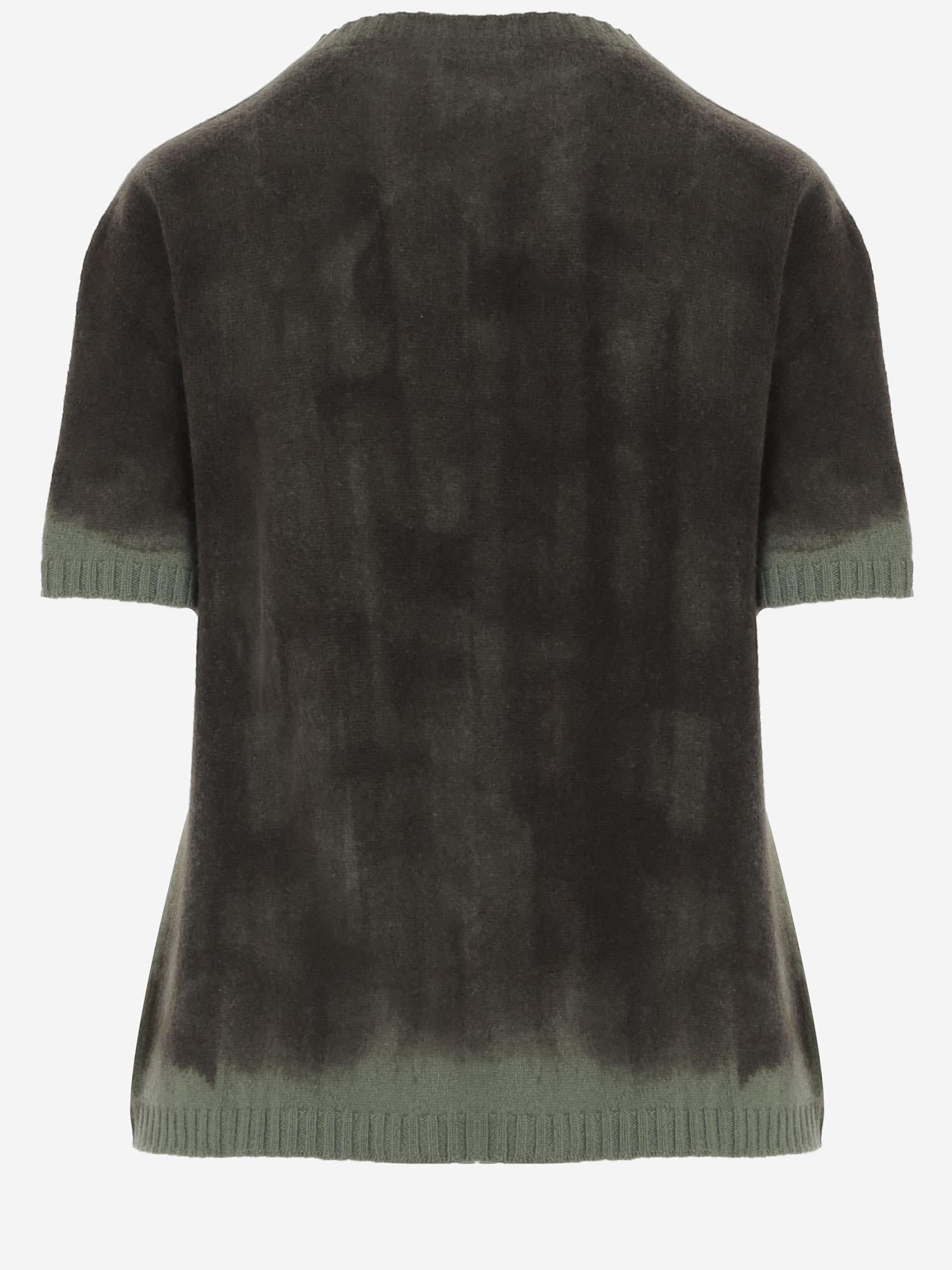 T-SHIRT IN CASHMERE CON EFFETTO SFUMATO D301AE HARPER OLIVER LATTUGHI 