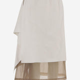 GONNA IN PELLE CON DRAPPEGGIO S053 LEAPSHEAWHITEBEIGE NICCOLO PASQUALETTI 