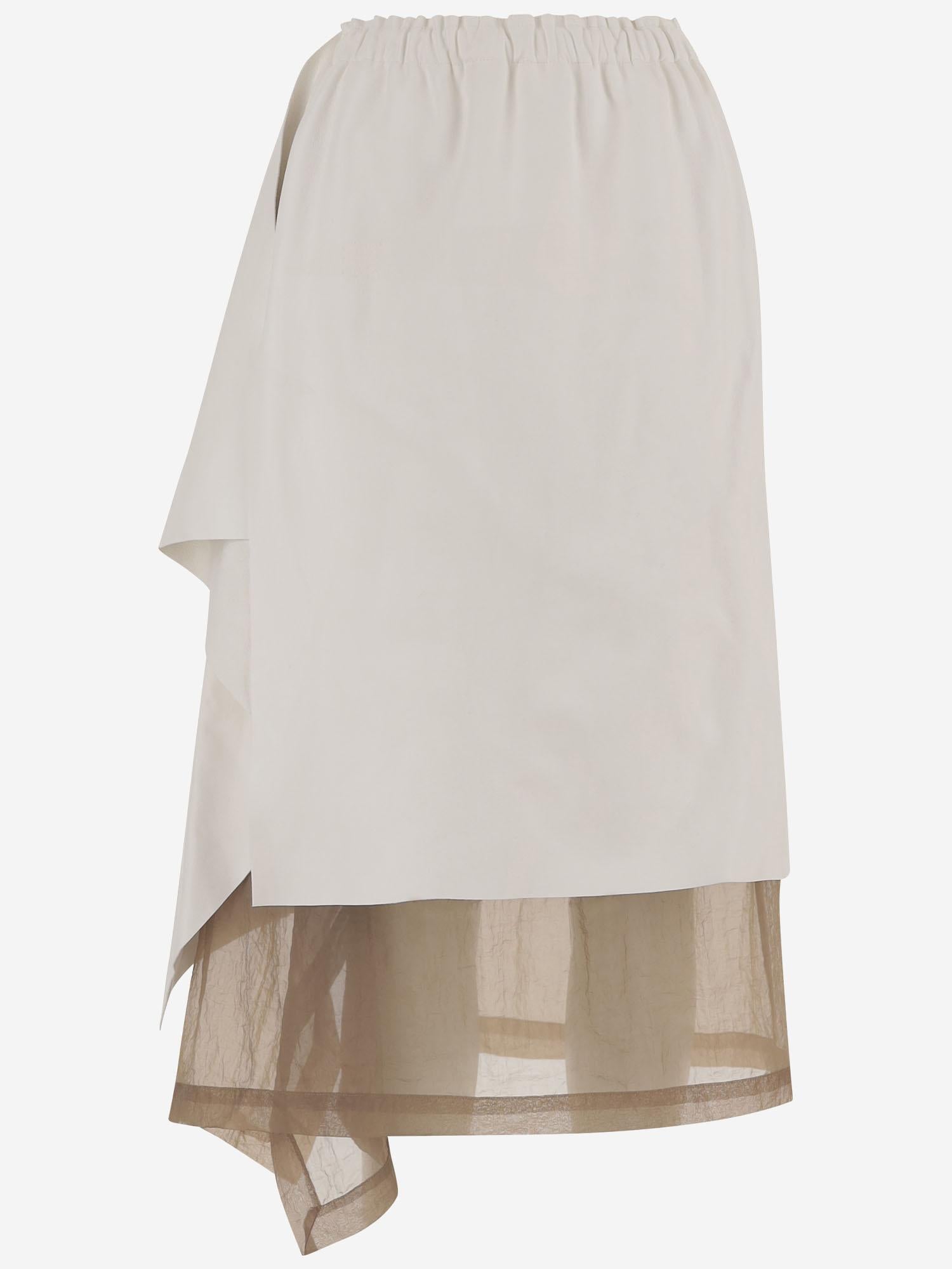 GONNA IN PELLE CON DRAPPEGGIO S053 LEAPSHEAWHITEBEIGE NICCOLO PASQUALETTI 