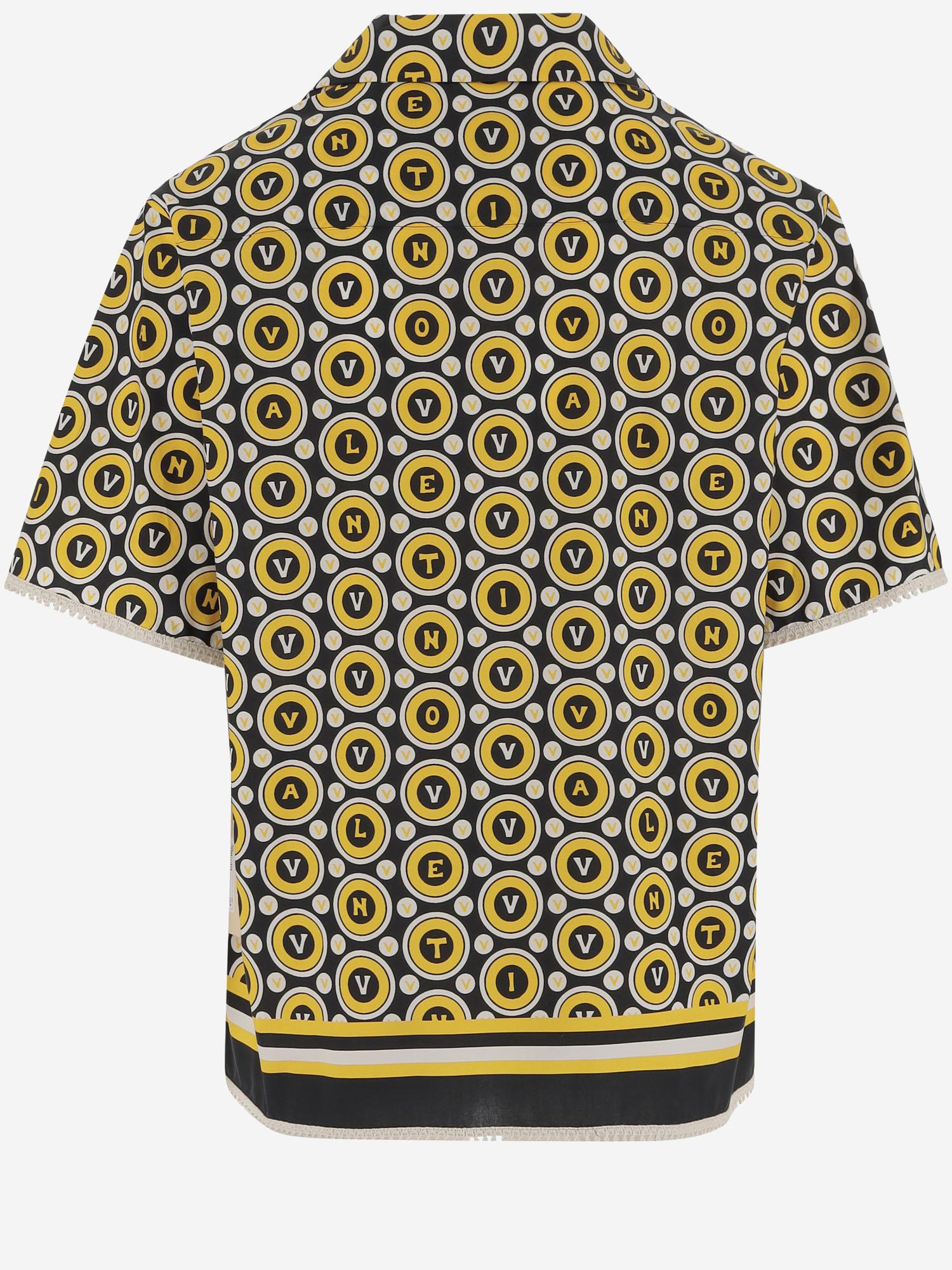 CAMICIA DA BOWLING IN COTONE CON STAMPA BULLES ROYALES 7V3AA111 AYQCLP VALENTINO 