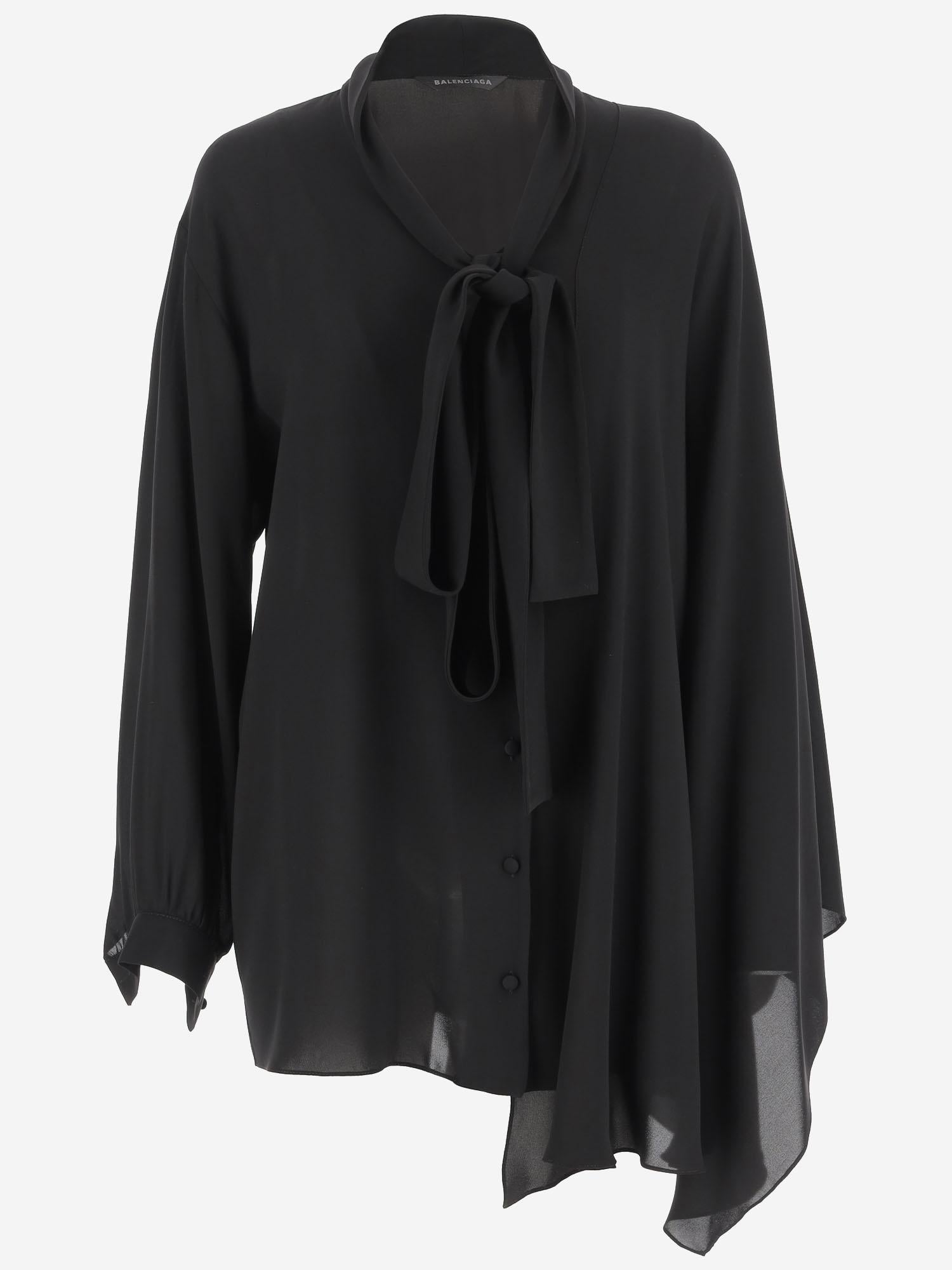 BLUSA IN GEORGETTE DI SETA 839280 TIN131000 BALENCIAGA 