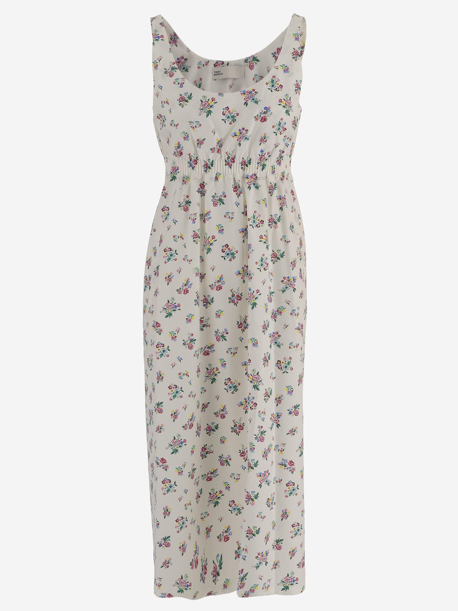 ABITO SENZA MANICHE IN COTONE CON MOTIVO FLOREALE 168918 978 TORY BURCH 