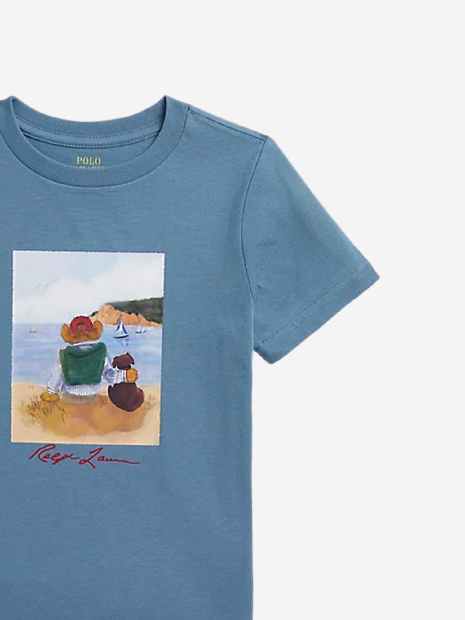 T-SHIRT POLO BEAR IN JERSEY DI COTONE 322A12424 001 POLO RALPH LAUREN KIDS 
